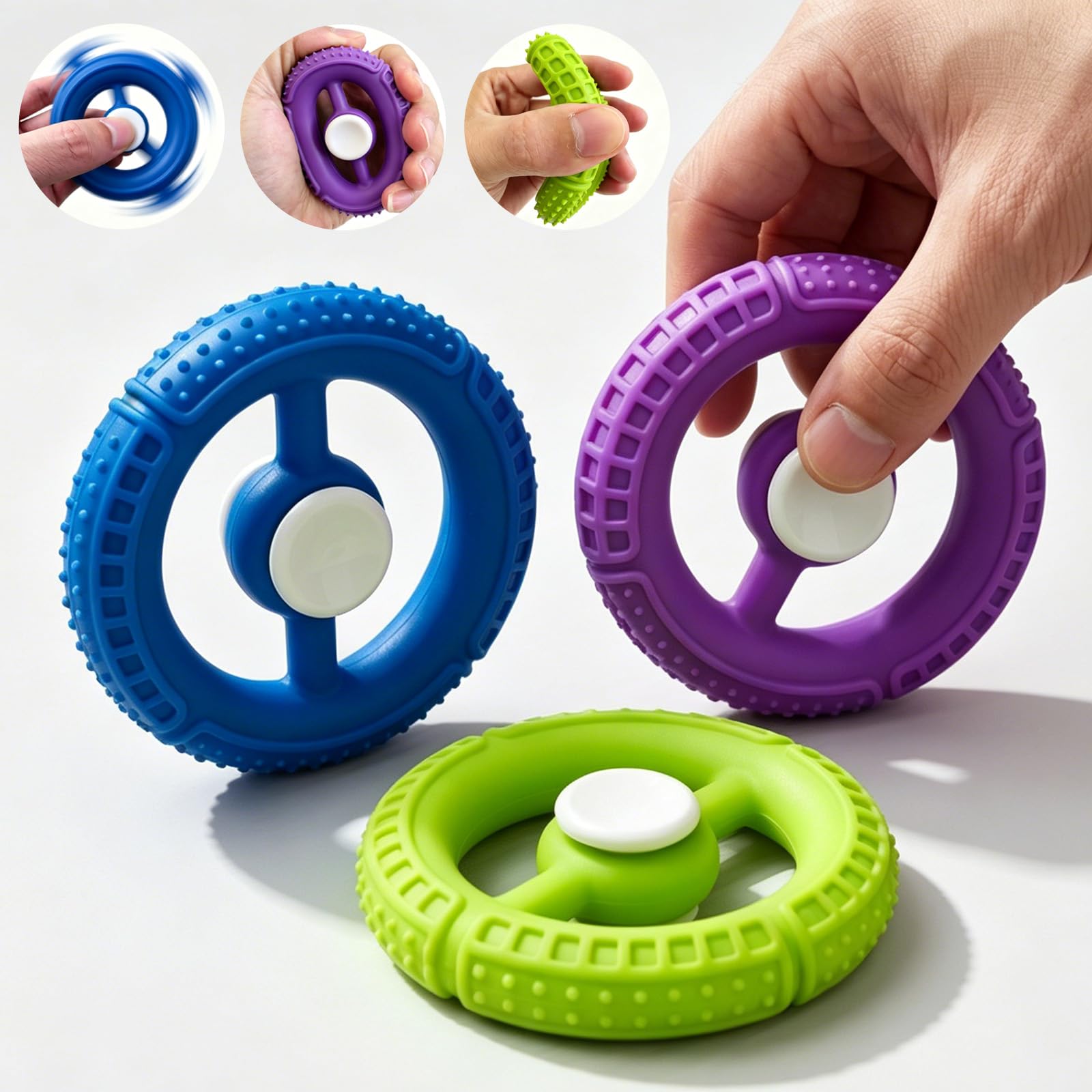 Stress Relief Sensory Fidget Spinner: 3 PCS Fidget Cool Gadgets for Adults Office Worker Student Autism Sensory Fidget Spinner Toys Gifts for Anxiety & Focus, Party Bag Fillers Stocking Stuffer