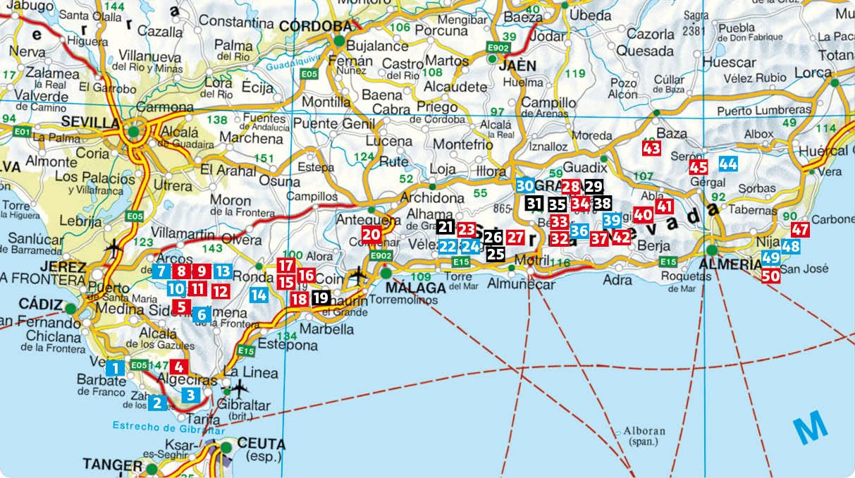 Andalusien Süd: 50 Touren - Costa del Sol, Costa de la Luz und Sierra Nevada. Mit GPS-Tracks (Rother Wanderführer)