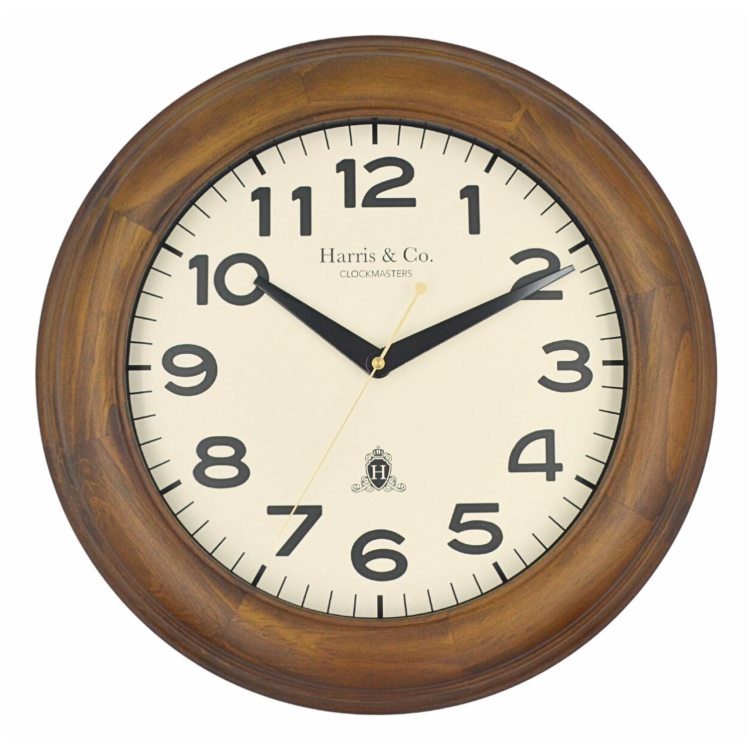 HARRIS & CO. CLOCKMASTERS Luxe Edition Premium Luxury Wooden Wall Clock with Thick Wooden Frame & Moving Gears,Silent Sweep Noiseless Technology,(Size Large - 17 Inch),Model - SOHO  HARRIS & CO. CLOCKMASTERS Luxe Edition Premium Luxury Metal Wall Clock with Thick Gold Metal Frame & Moving Gears,Silent Sweep Noiseless Technology,(Size Large - 17 Inch),Model - Mayfair