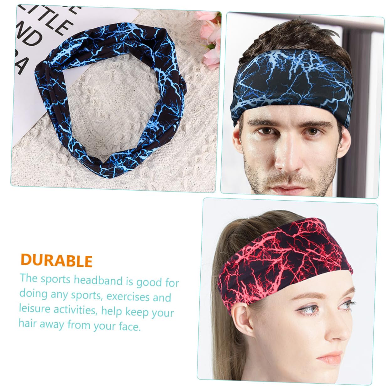 BESPORTBLE 10pezzi Fasce Per Elastiche Multi-funzione Per Allenamento Fasce Sportive Assorbenti Sudore Per Attività Fisica e Occasioni Speciali