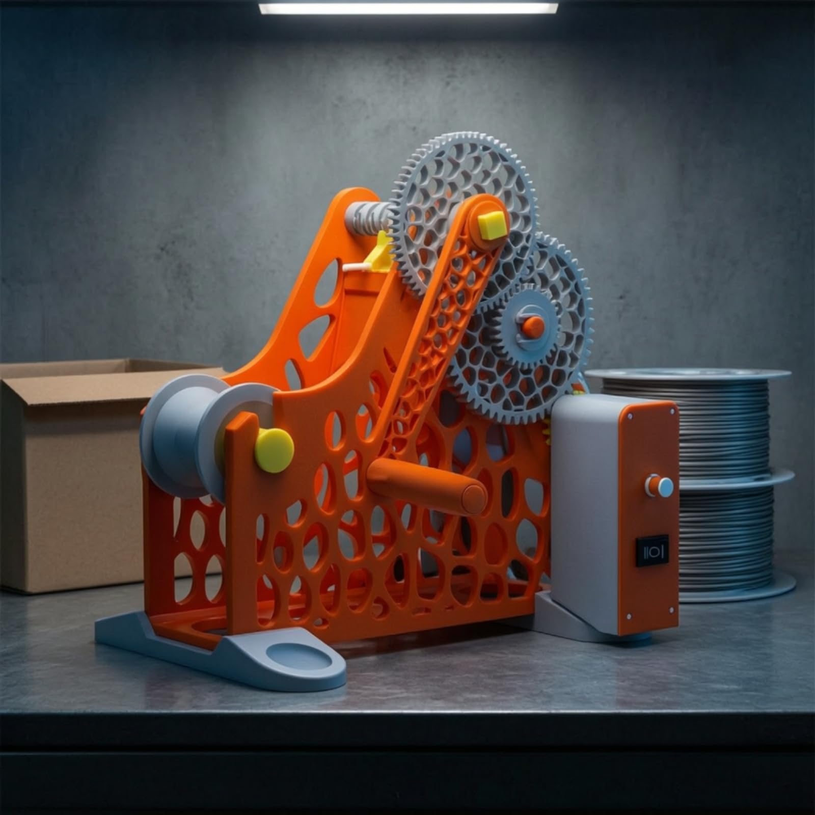 Schnell Spulenwickler mit Elektroantrieb, Orange, style to 2