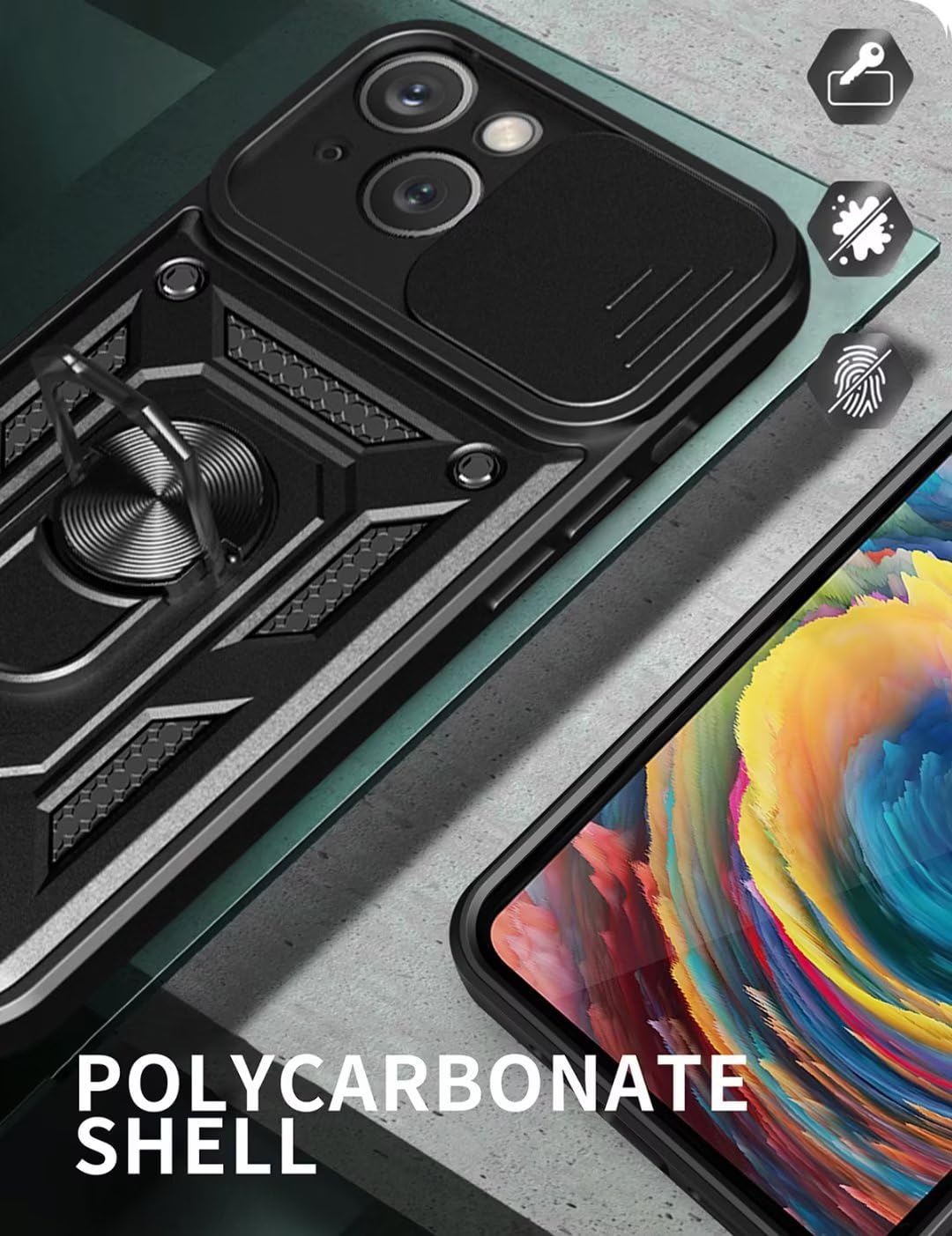 Handyhülle Für Honor X8a – Mit Schiebedeckel Für Kamera, Ring-Ständer, Magnetisch