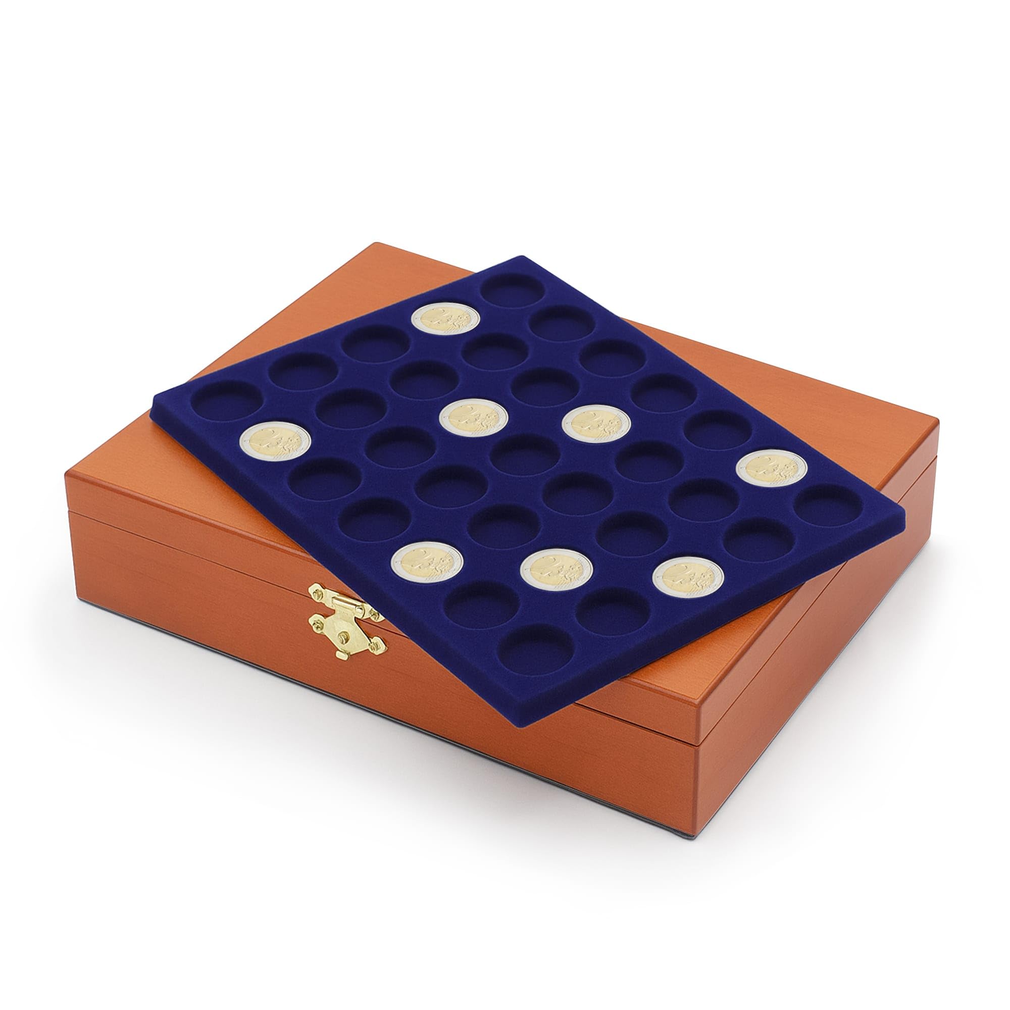 SAFE 5894 Vitrines en bois premium pour 105 pièces de 2 euro | Format: 255 x 210 x 40 mm | Vitrine pour pour votre collection