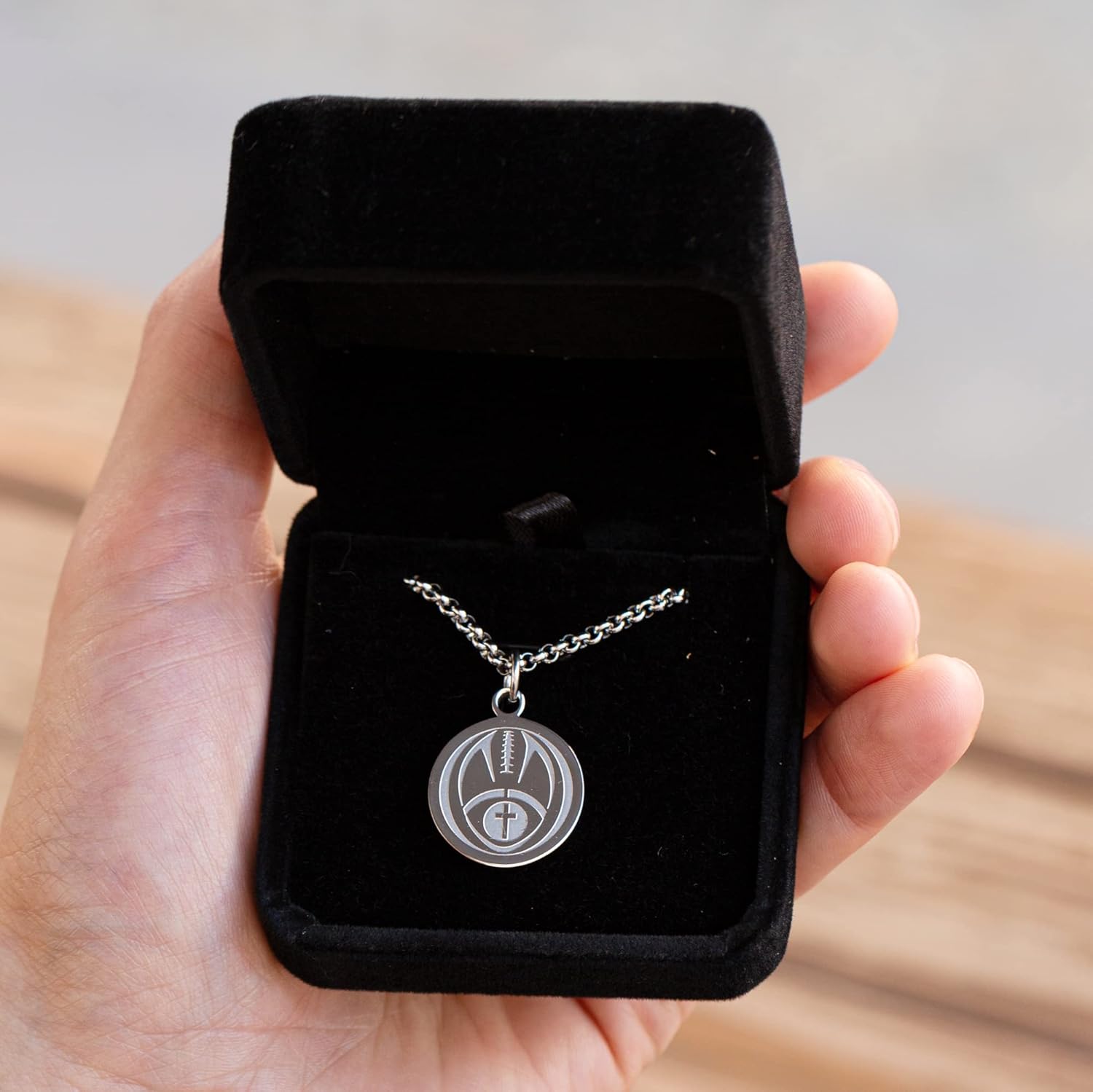 Athletes Necklace With Inspiring Bible Quote – Choose Your Quote, Silver Cross Necklace for Men and Women That Love Sports – Makes a Unique, Inspiring Gift for Athletes. Baseball, Basketball, Football, Hockey and Soccer Available. - Image 6