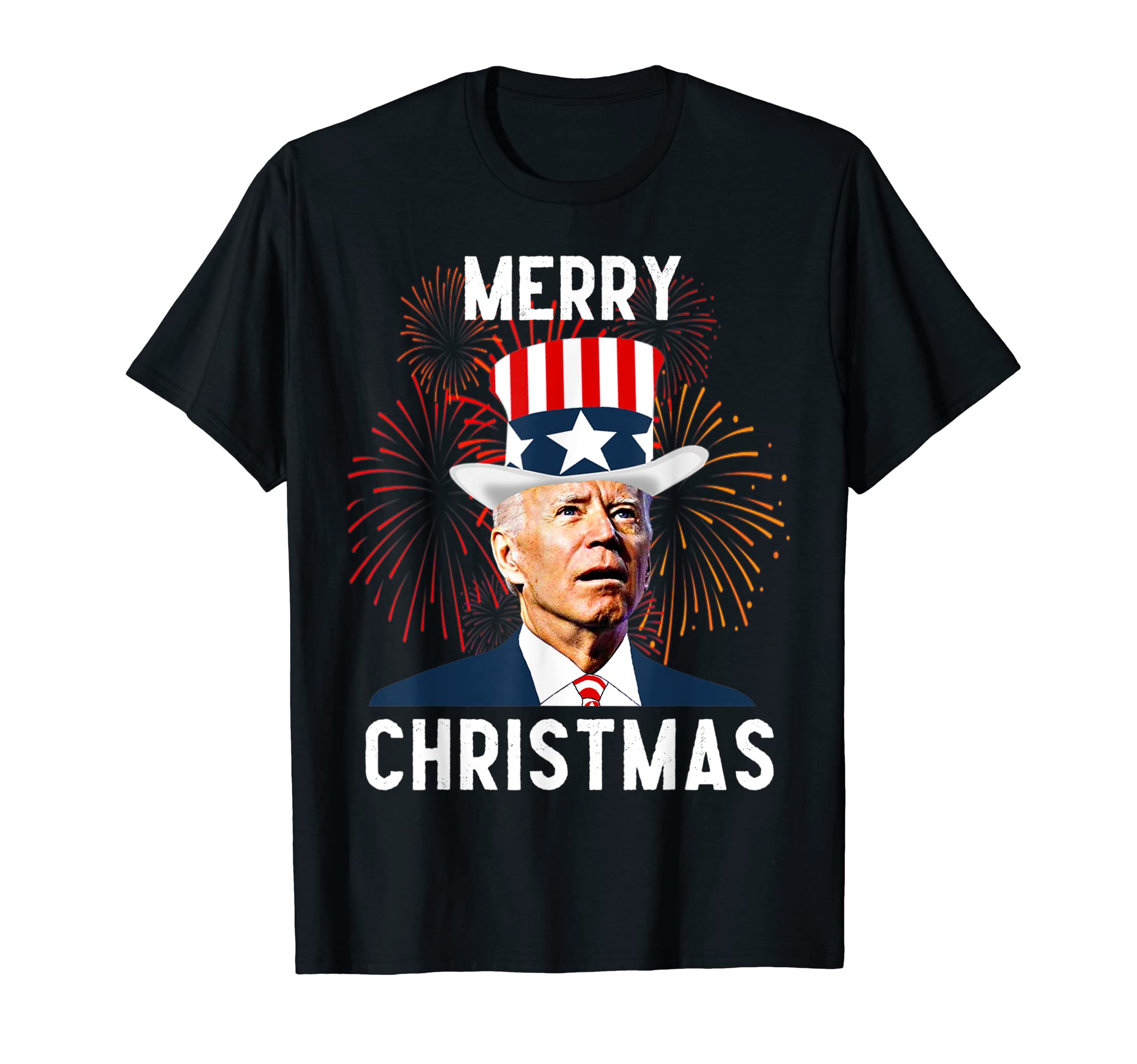Funny Joe Biden Merry Christmas For Fourth Of July T-Shirt