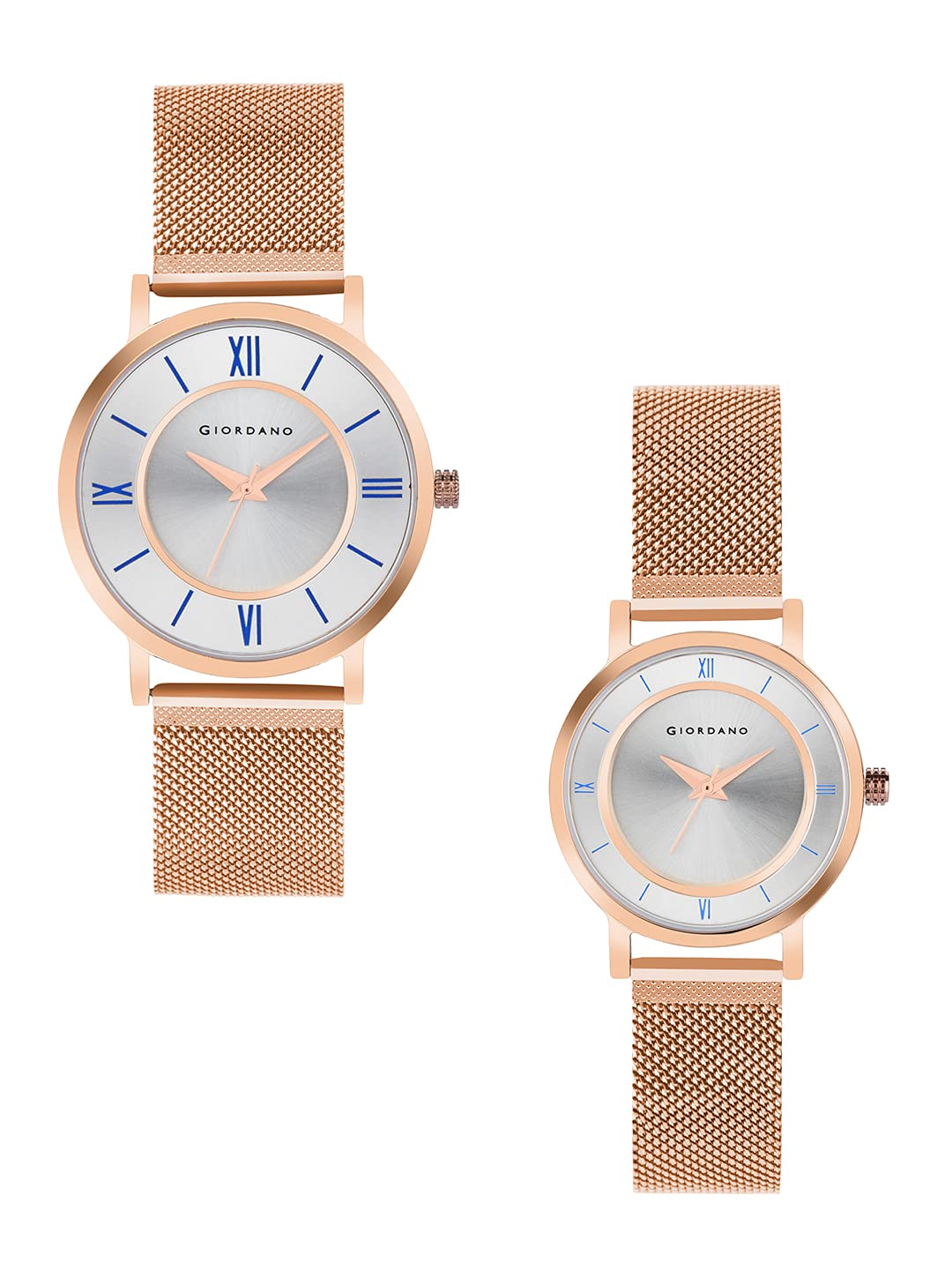 Analog Stylish Watch for Couple with Stylish dial with Roman Indicess and mesh Metal Strap-image-44
