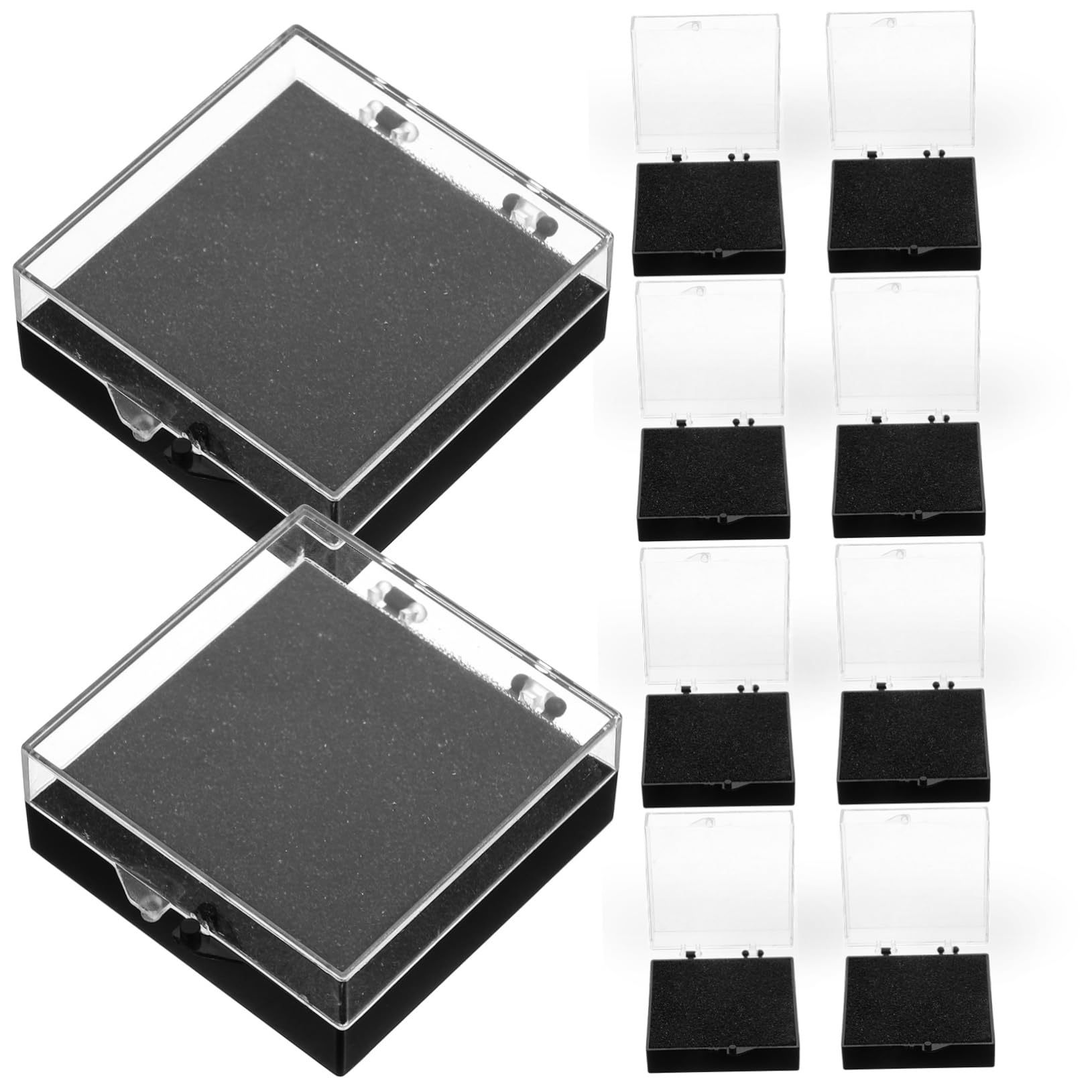 Étui en plastique pour médaille et badges Hohopeti transparent avec éponge