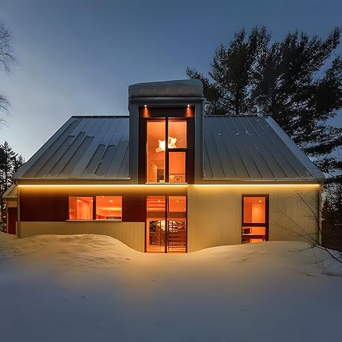 Miniatura 8 de Shine Decor Tira de luces LED Plus CA 120V, cuerda brillante de doble fila conectable, ETL IP65 impermeable y resistente a la intemperie para