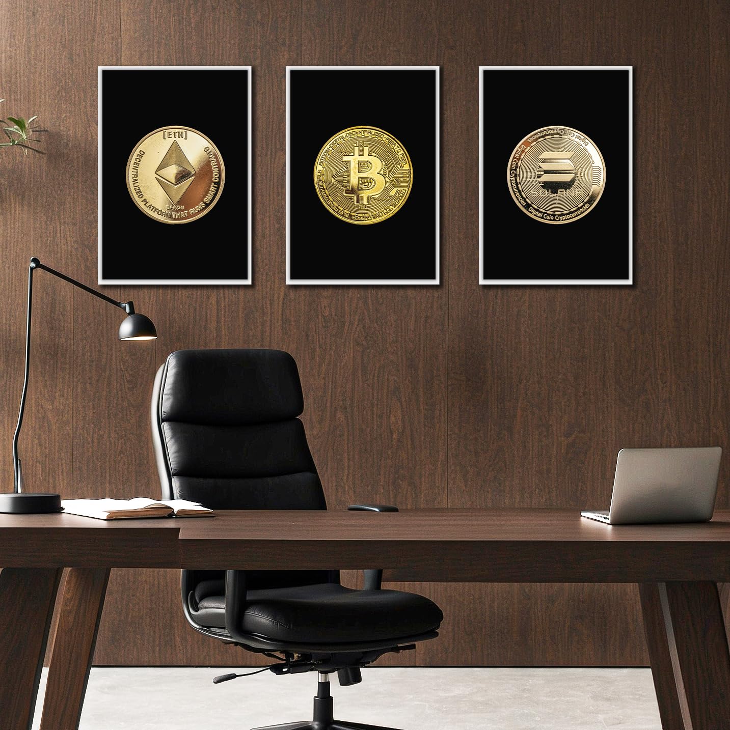 FRAME FARMING Bitcoin Gold Coin Wall Art Frame | Modern Crypto Decor for  Traders, Investors &