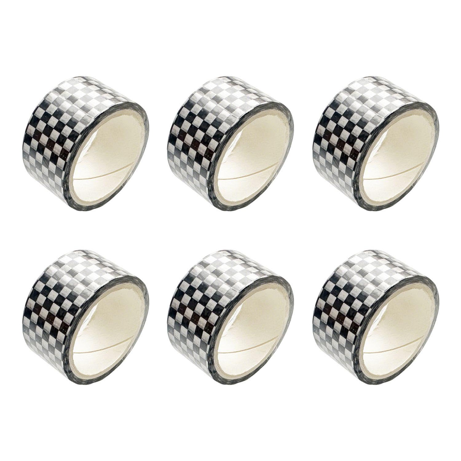 WUFGWBD 6 Pieces Of Tape, Creative Checkered Pattern, Hand Account Diary Decoration, Gift Packaging Sealing Tape.