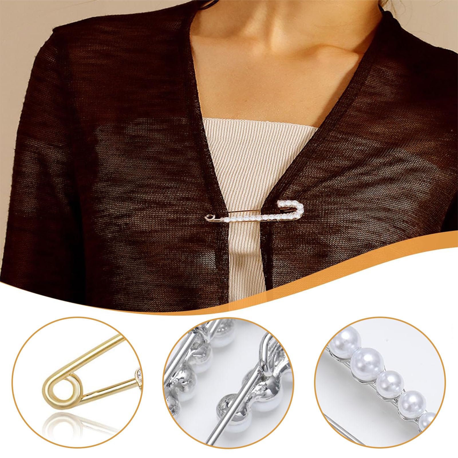 Broche en perles et strass pour femme, petites épingles à nourrice décoratives pour vêtements, hijab, pulls, jupes, robes, pantalons, manches, chapeaux, colliers, écharpes, sacs