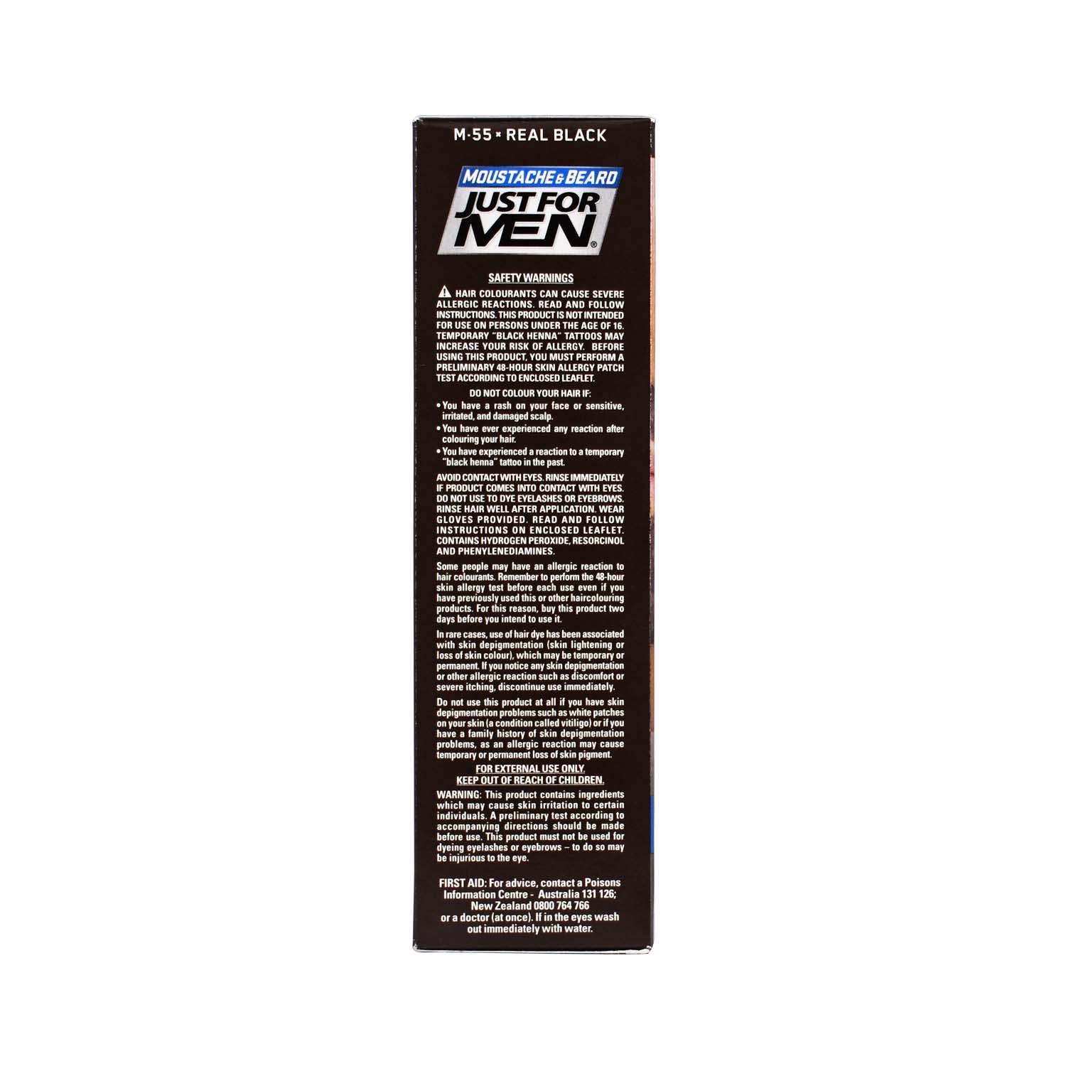 Just for Men Solo per gli uomini di colore del gel di baffi e barba M-55 nera reale 1 Pezzo (Pack of 7)