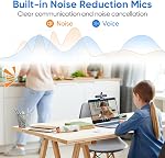 Full HD 1080P Webcam with Microphone, Auto-Light Balance, Rotatable Design,Privacy Cover, Plug and Play for Zoom, Skype,Web Conferencing - Compatible with Windows, Mac, Laptop, Desktop,PC