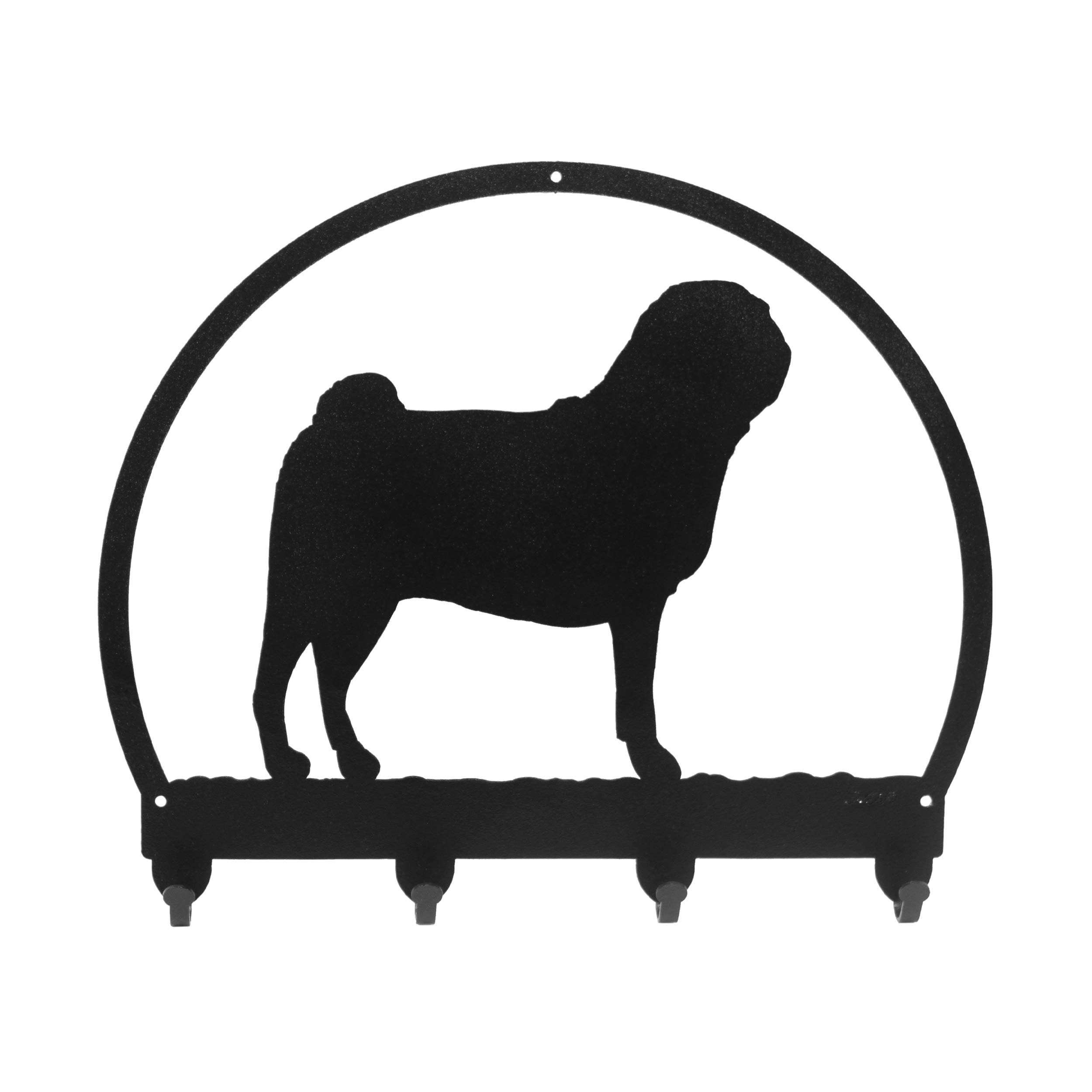 SWEN Products Pug Metal Key Chain Hanger - Leash Holder