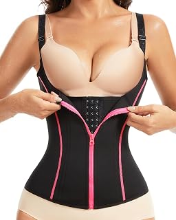Waist Trainer Corset for Women Tummy Control Sport Workout Waist Cincher Zipper Body Shaper Vest with Adjustable Straps