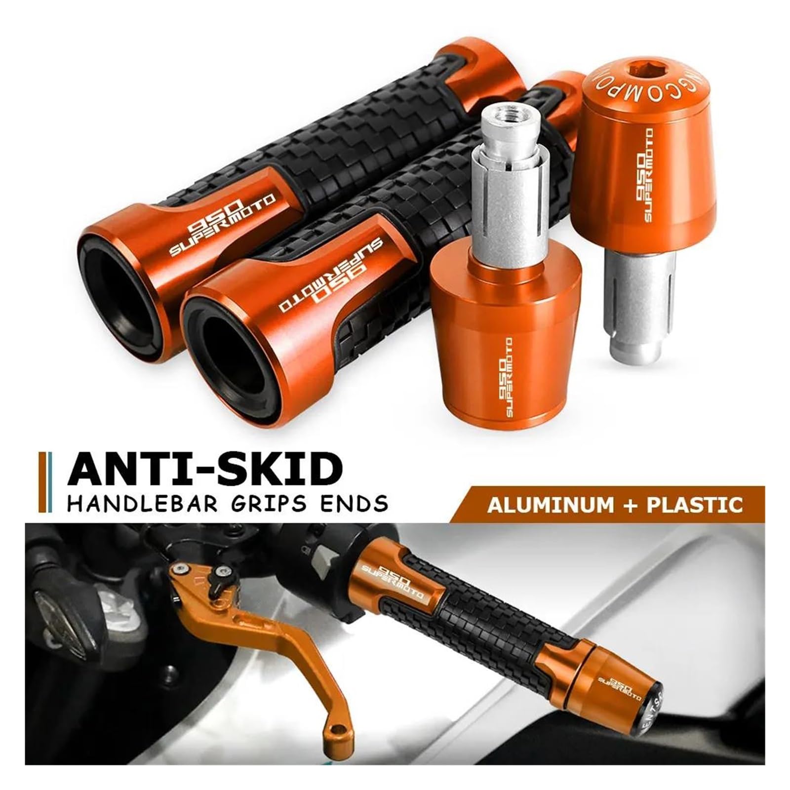 Per 950SUPERMOTO 950 SUPERMOTO 2005 2006 2007 2008 2009 Grip Mano Moto Manubrio Manubrio Manopole End Plug
