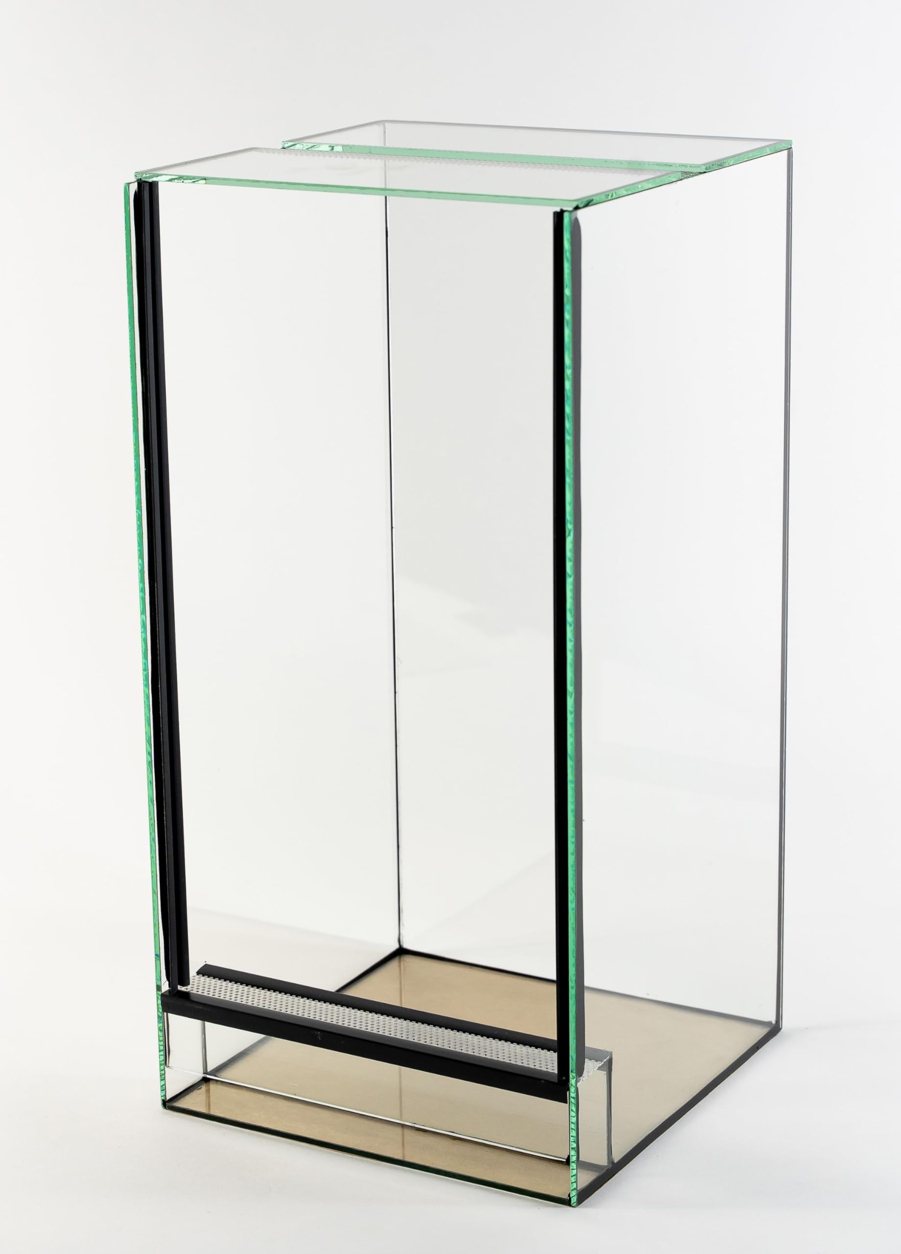 Terrario in vetro, 25 x 25 x 50 cm, con disco