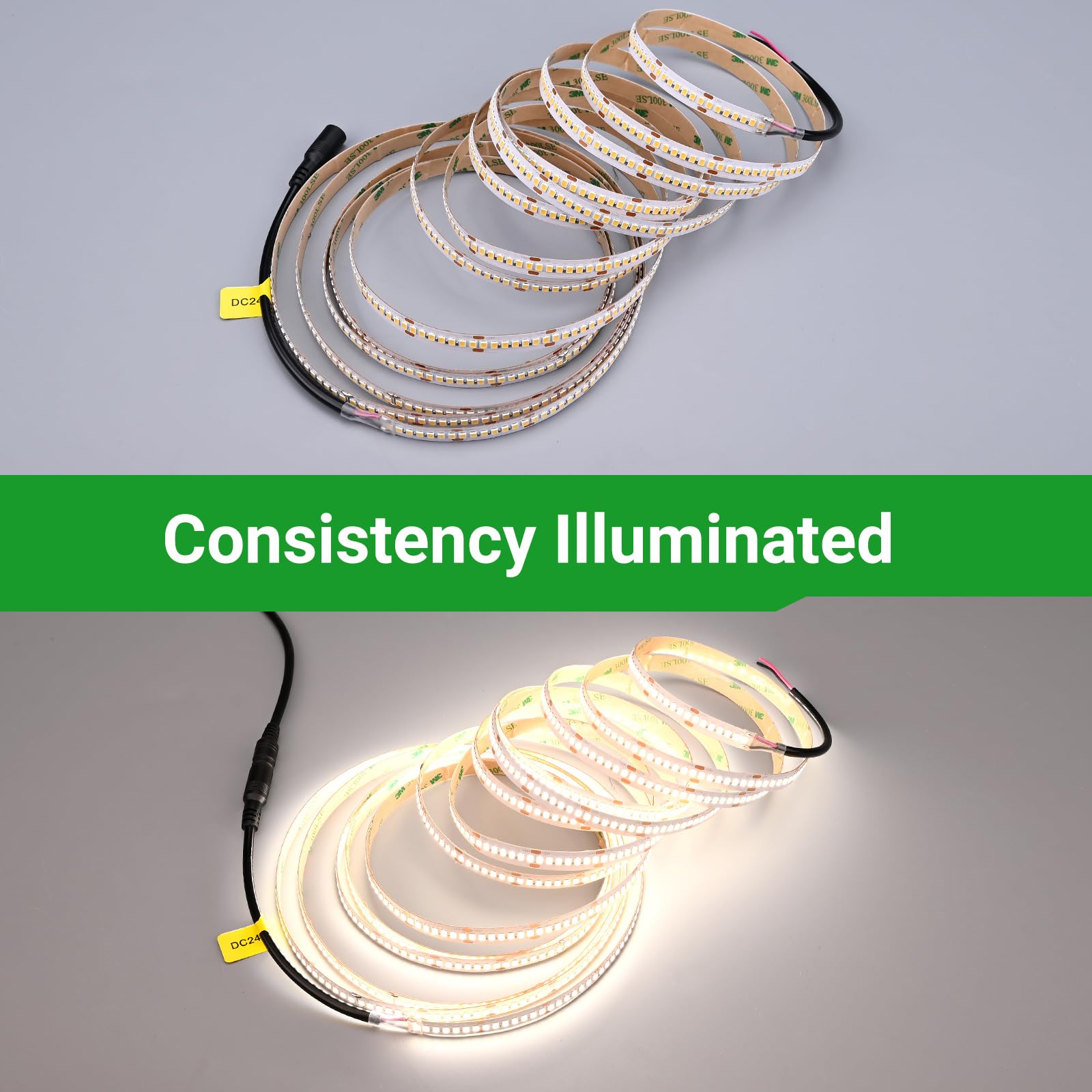 JOYLIT 24V Tira LED de Interior 5M CE Prima 240LEDs/M 2240LM/M Alta Luminosidad 4000K Blanco Natural Tira Luces LED CRI 92+, 120W 2835 SMD Regulable Adhesiva Light Strip para Comercial, Industrial