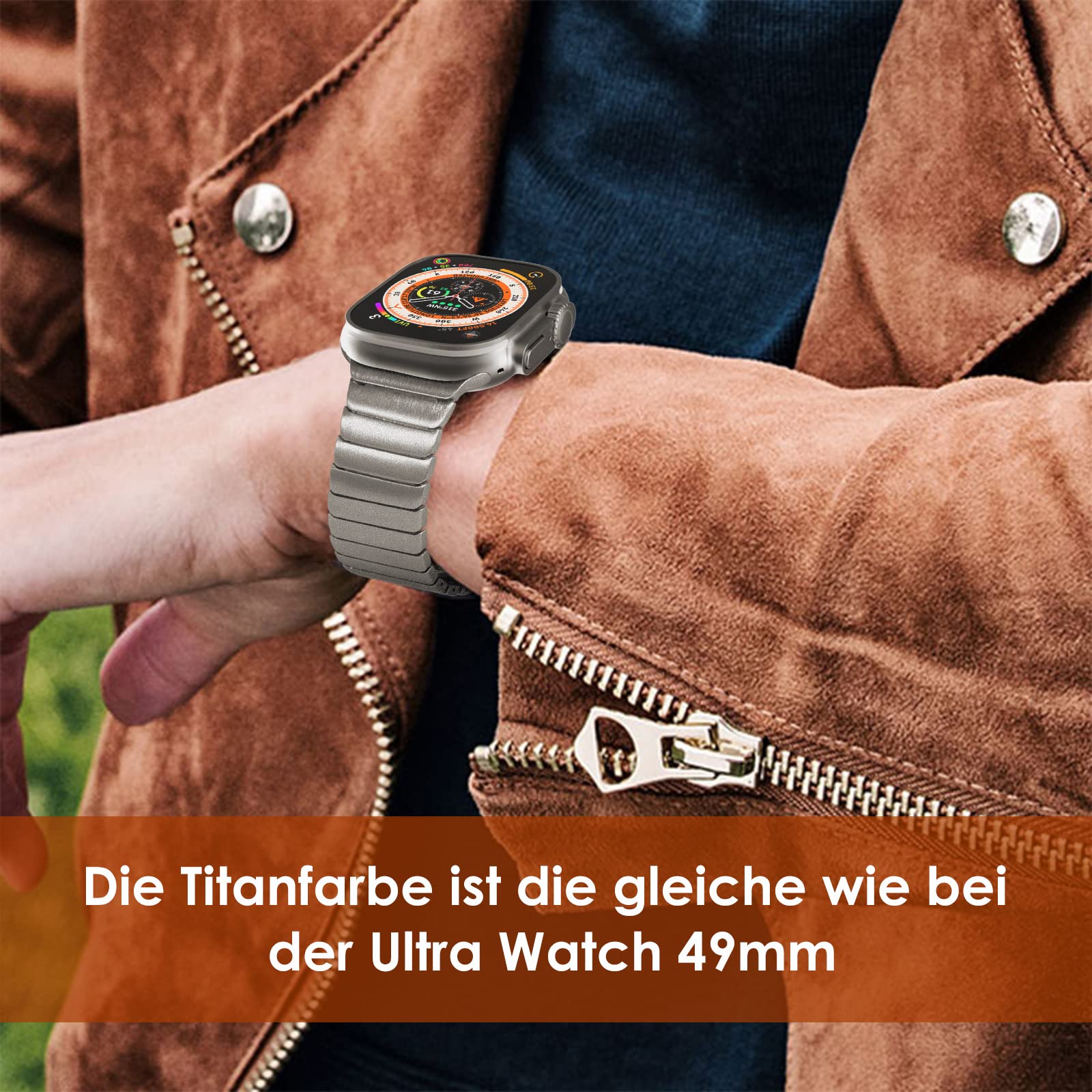 NewWays 49mm 46mm 45mm 44mm 42mm(Serie 3 2 1) Kompatibel mit Apple Watch Armband,Edelstahl Gliederarmband Ersatzarmbänder Geeignet für iWatch Ultra 3 2 1,Series 11/10/9/8/7/6/5/4/3/2/1/SE
