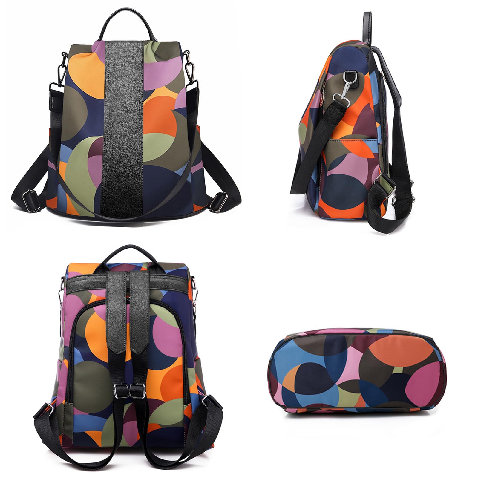 Charmore Zaino da Donna Antifurto Borse Nylon impermeabile Daypack Spalla per Viaggio Lavoro Scuola