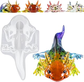 LET'S RESIN Large Axolotl Silicone Mold - 3D Detailed Epoxy Resin Mold, Flexible Easy Demold for Crafts, Gifts & Home Decor (7x4x2in)