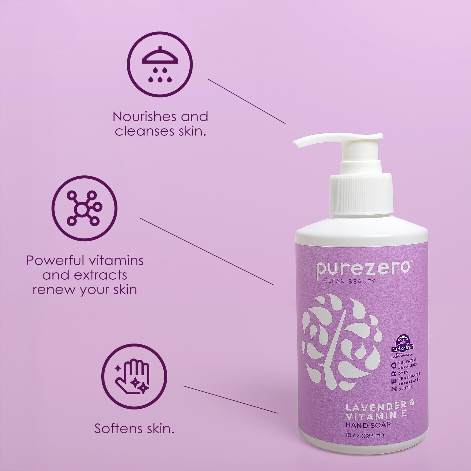 Amazon.com : Purezero Lavender & Vitamin E Hand Soap Soothing