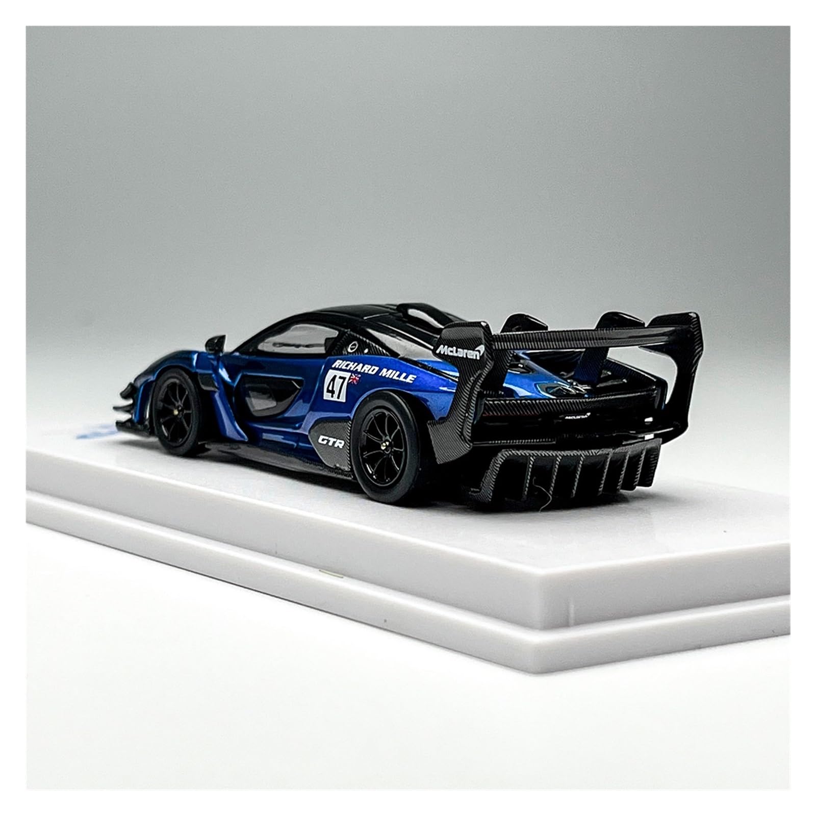 Modellauto Im Maßstab 1:64 Für McLaren Senna GTR Rot Kleinmaßstab Metalldruckguss Gedenklegierung Automodell Für Die Sammlung(Blue)