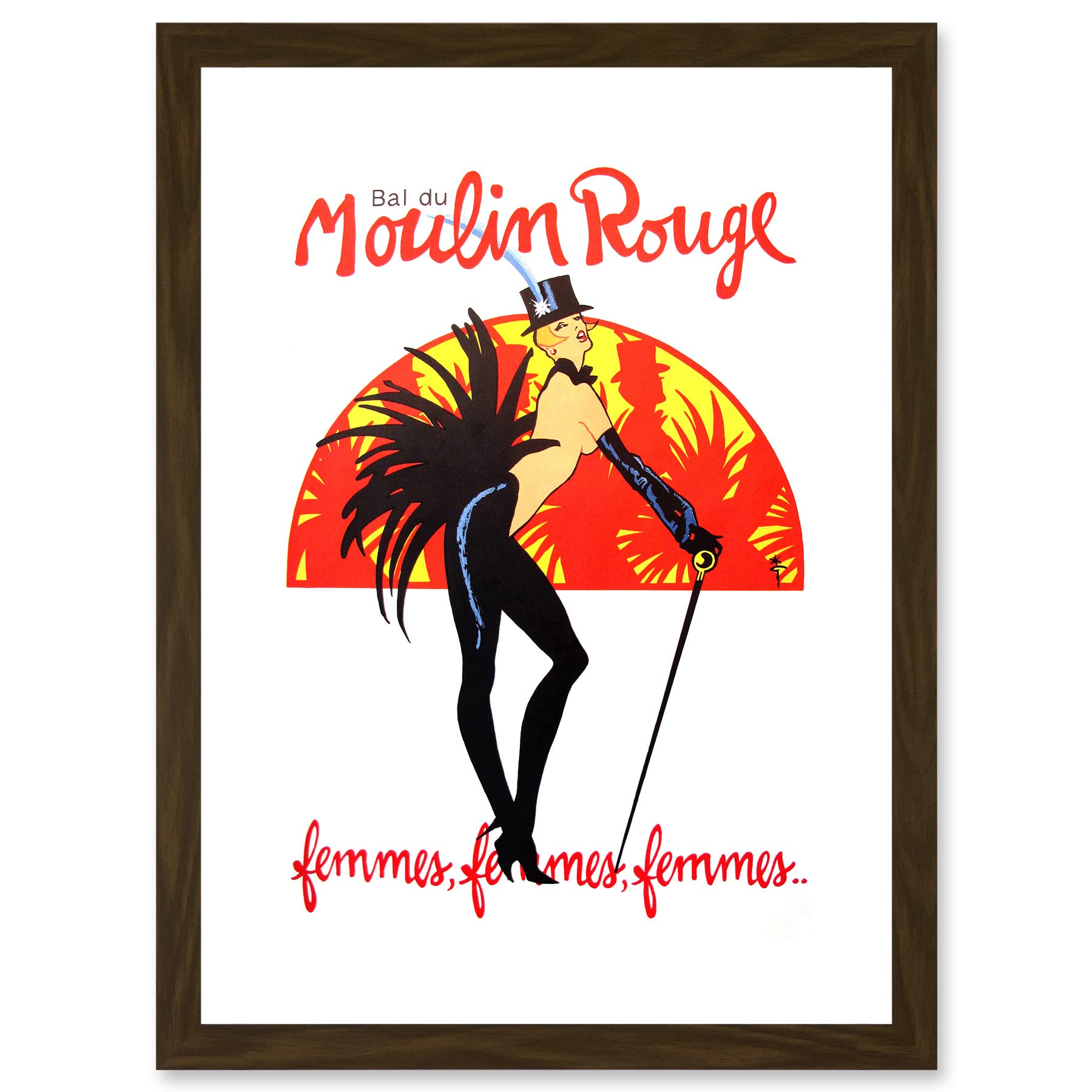 Wee Blue Coo Burlesque Moulin Rouge Paris Girls Girls Girls French Vintage Advert Artwork Framed Wall Art Print A4