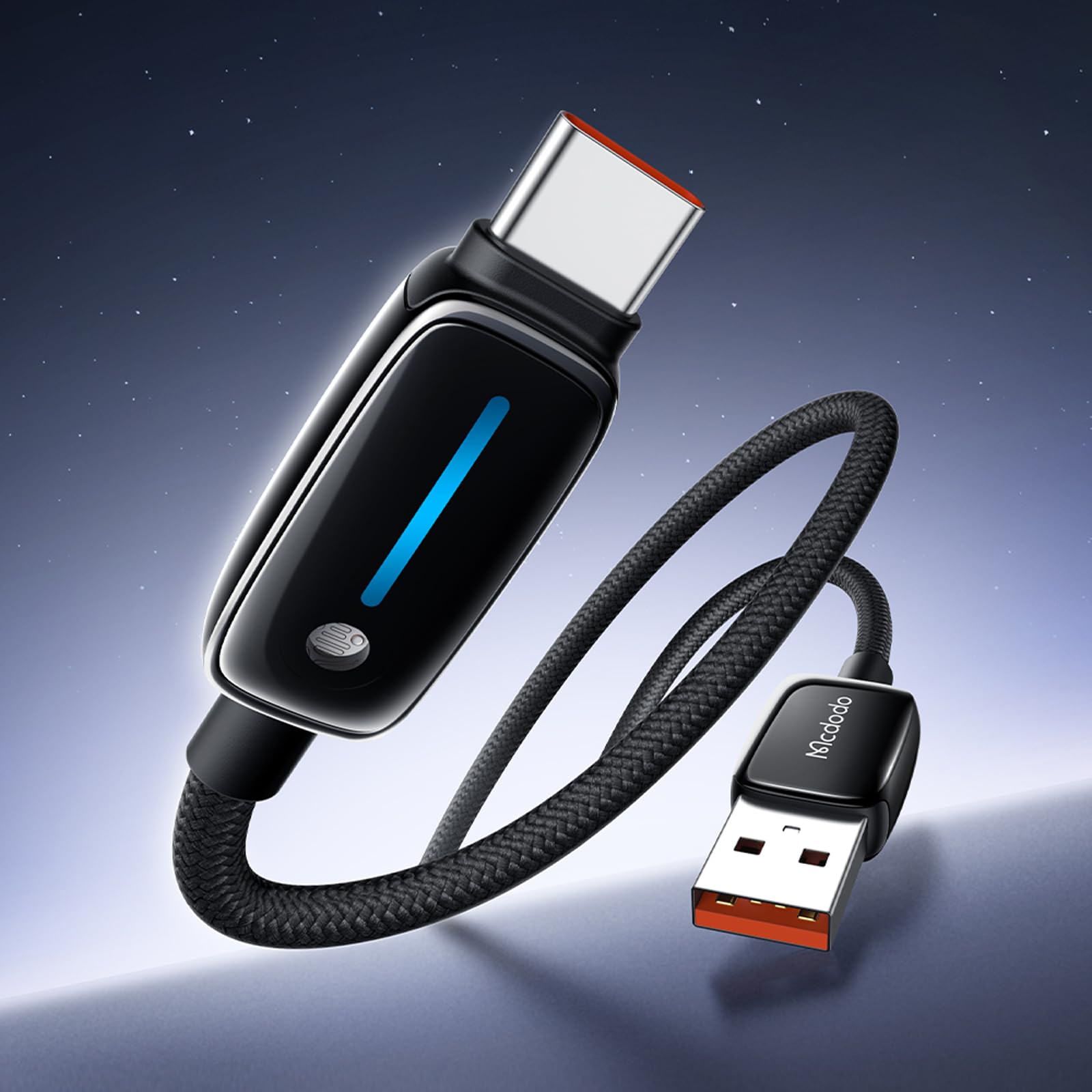 Mcdodo CA-0020 USB-A to USB-C 6A Akıllı Şarj Kablosu 1.2m Siyah