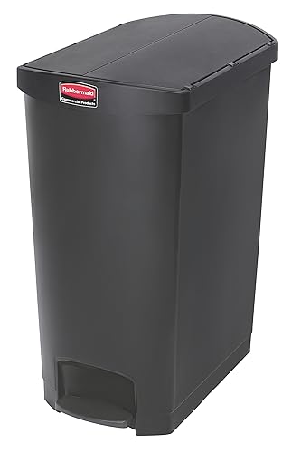 Miniatura 10 de Rubbermaid Commercial Products Slim Jim - Papelera de plástico, botes de basura con pedal Blanco,Negro -,Gris,Rojo