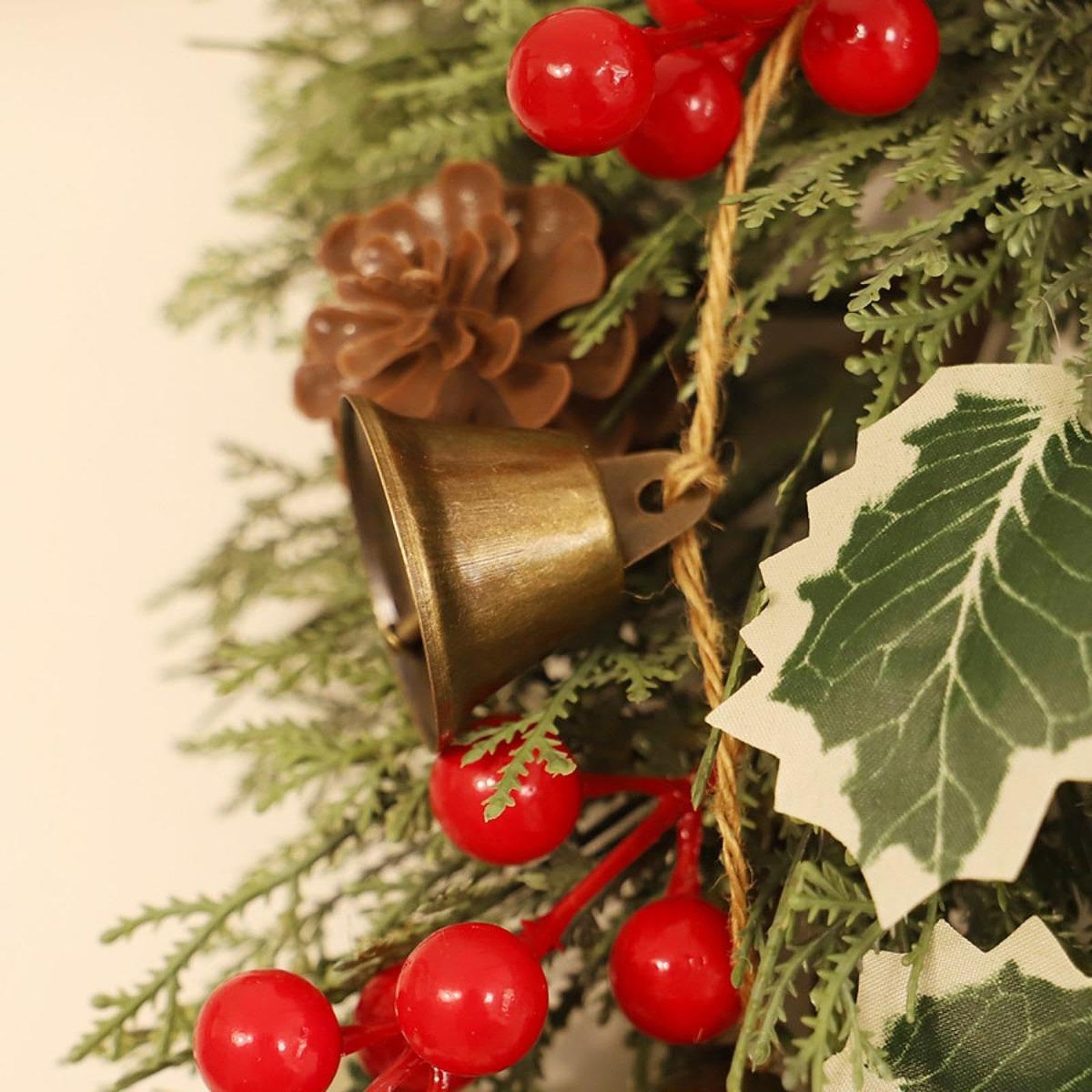 Couronne De Noël Artificielle De 30 Cm Pour Porte D'Entrée, Couronne De