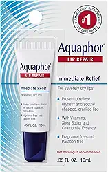 Aquaphor Pomada reparadora labial - Umidade de longa duração para acalmar lábios secos e rachados - Tubo de 1,035 ml