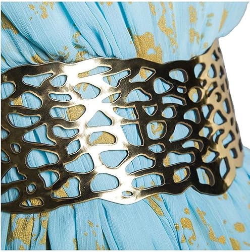 Miniatura 8 de Xfang - Vestido de chifón para mujer disfraz para cosplay halloween vestido largo azul