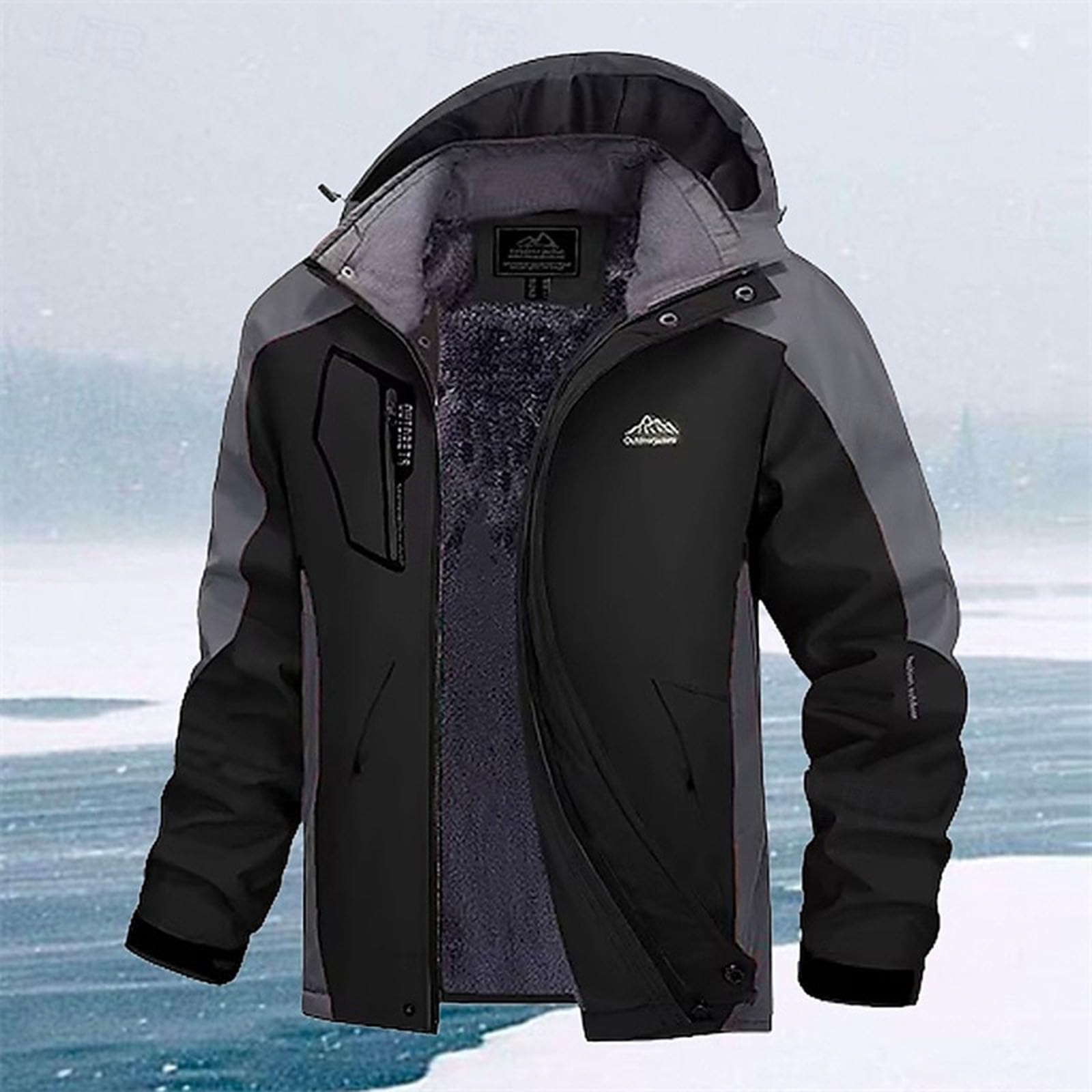 Giacca invernale da uomo, antivento, traspirante, per sport di montagna, isolamento termico, tasche con cerniera, versatile, per il tempo libero o i viaggi, lavorazione robusta per attività all'aperto