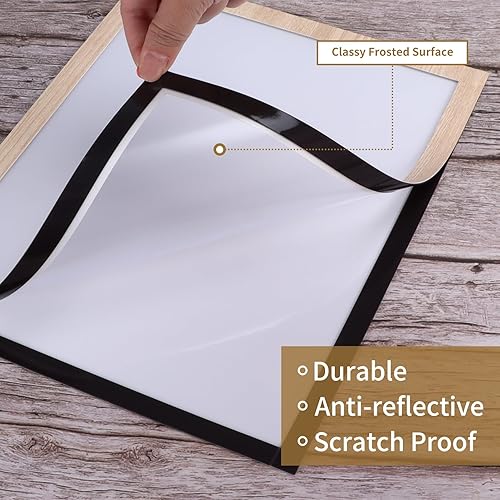 Miniatura 3 de CRUGLA Marco magnético de fotos de 8.5 x 11 pulgadas con parte trasera autoadhesiva, 12 paquetes, soporte para documentos, carteles para niños,