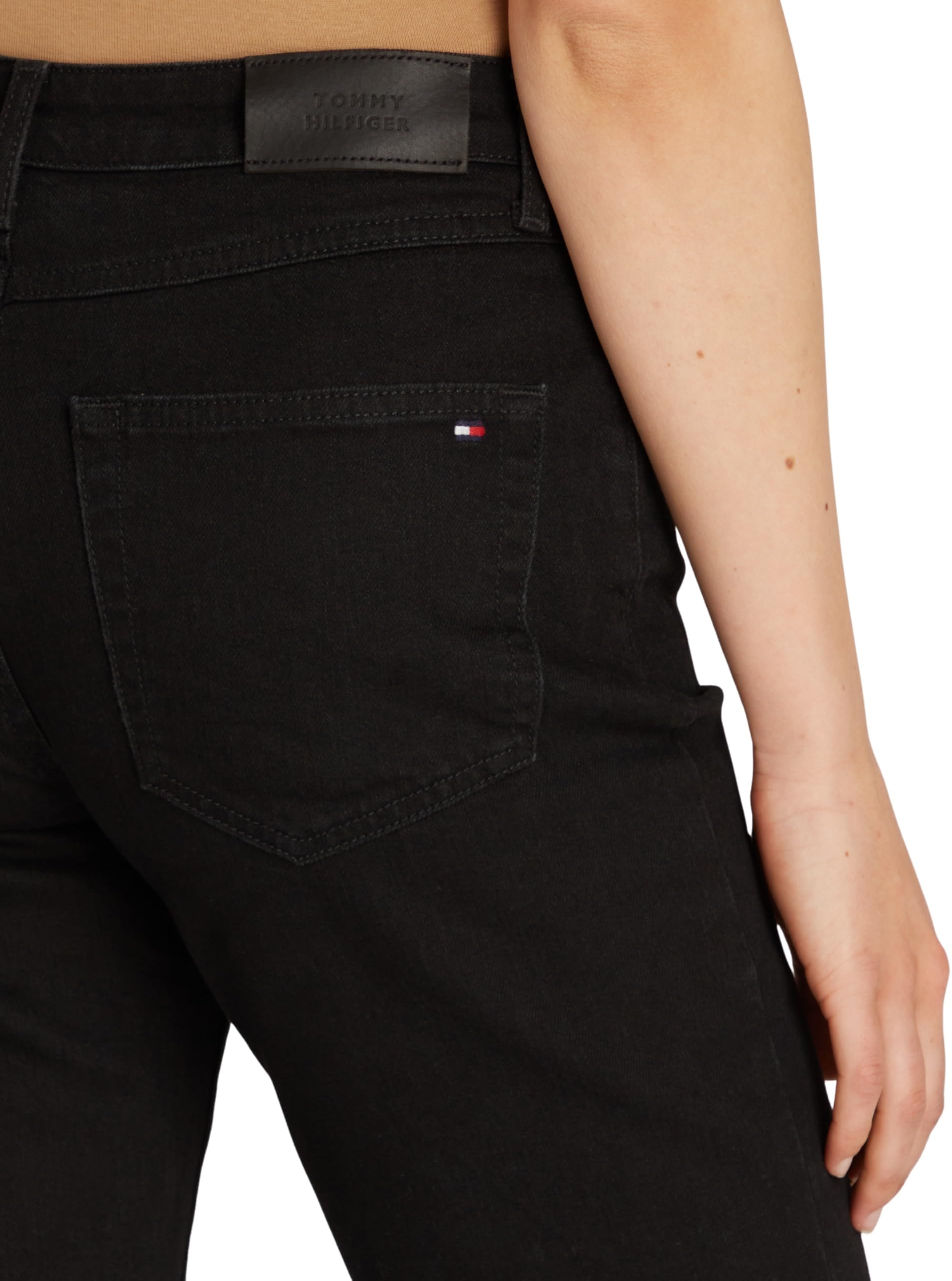Tommy Hilfiger Donna Jeans Classic Straight Leg Fit, Nero (Black), 28W/28L