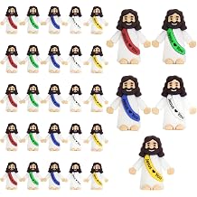 Mini Jesus Figures, 10 Bulk Little Jesus Figures, 10 Dots, Small Jesus Loves You Hide and Seek Figurine, Pocket Jesus Minifigure, Sunday School Religious Party Gift, Easter Egg Filler