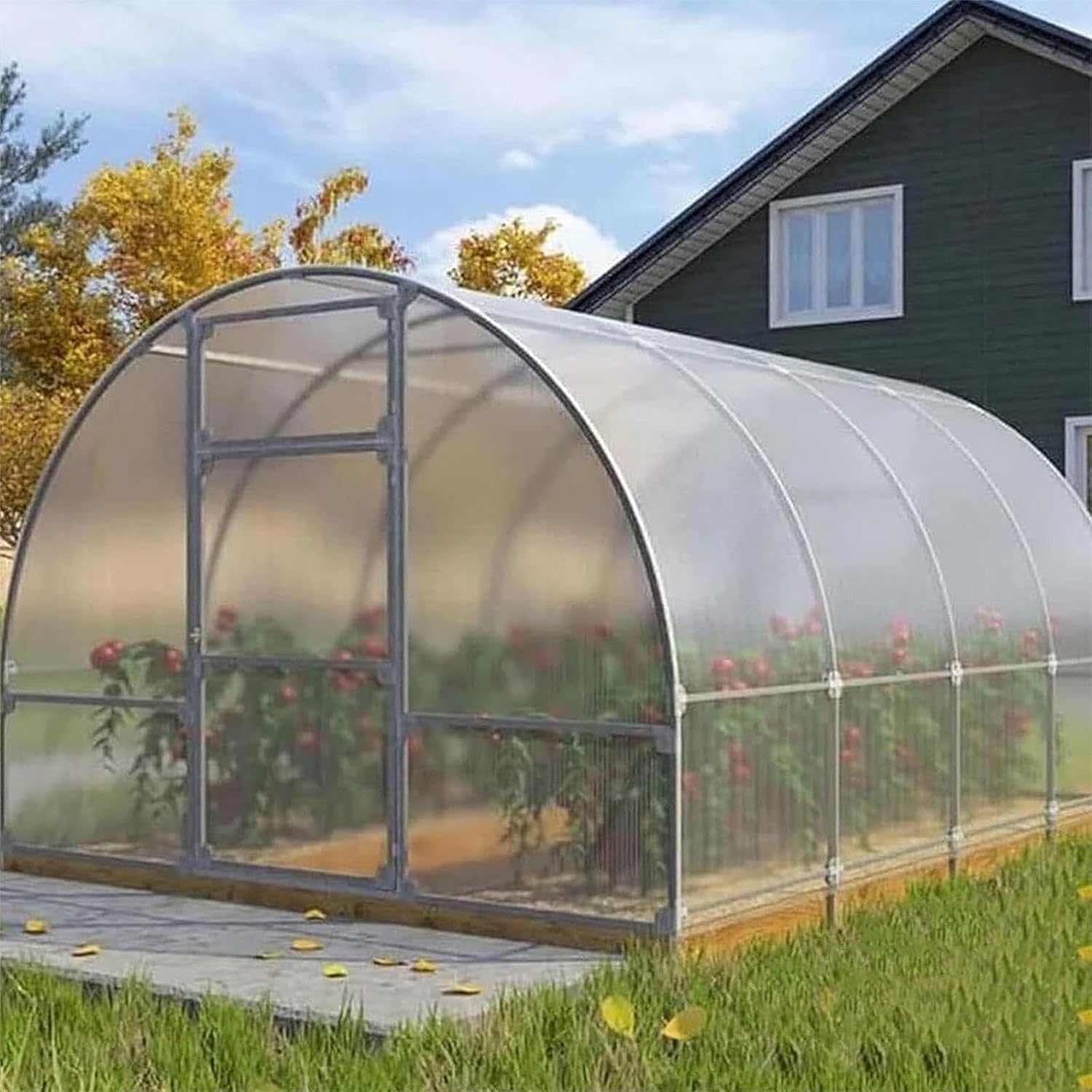 Polycarbonate Roofing Sheet, UV Resistant Greenhouse Clear Film, Transparent Insulation Polycarbonate Sheet for Gardening, Farming, Agriculture, Canopy, Easy to Cut,2mm,1-1.5m,16-30m(1x23m)