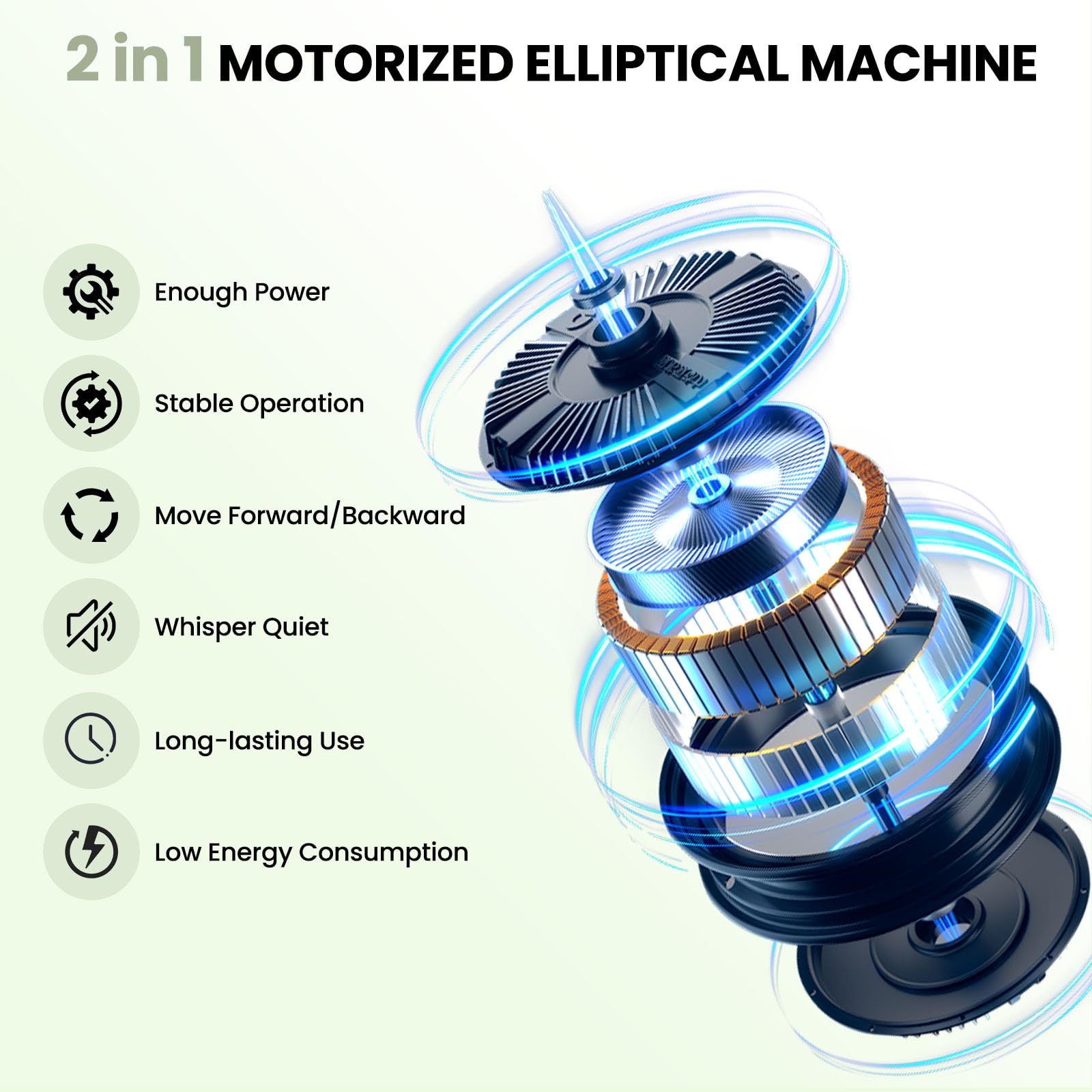 Entrenador elíptico bajo mesa, entrenador elíptico eléctrico con masaje de pies estacionario, mini entrenador elíptico eléctrico, con mando a distancia, rastreador de fitness LCD, para adolescentes