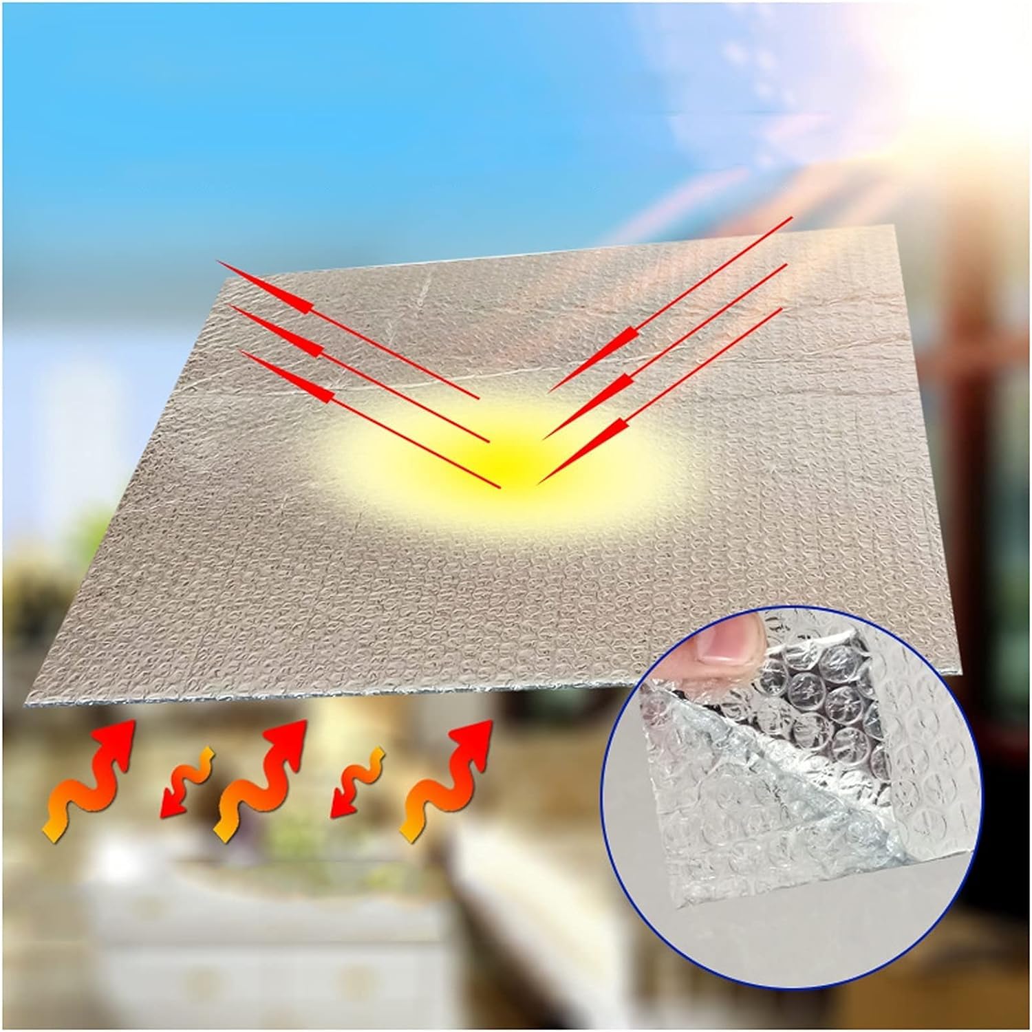 Rouleau d'isolation Thermique de Feuille réfléchissante de radiateur de Film d'isolation Thermique, matériau d'isolation réfléchissant la Chaleur(1 * 30M)