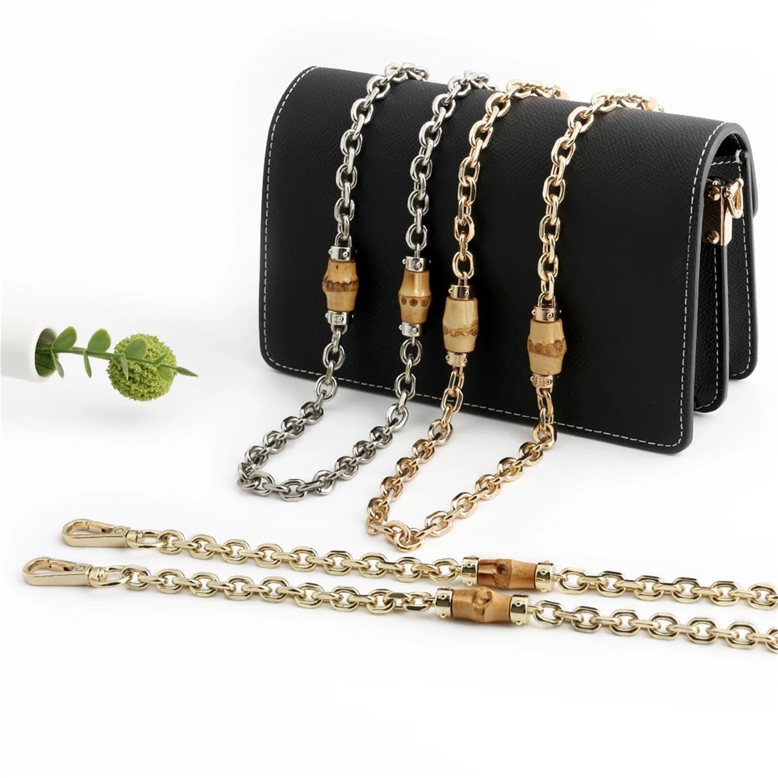 Cadena Para Bolso Correa de cadena for bolso metal | Cadenas for repuesto, cinturón de hombro, bolso cruzado, piezas desmontables(Style1 40.5cm)
