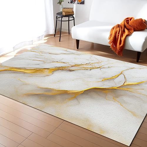Alfombra de área de mármol dorado gris de 5 x 8 pies alfombra extra grande para interiores y exteriores para niños adolescentes niñas niños