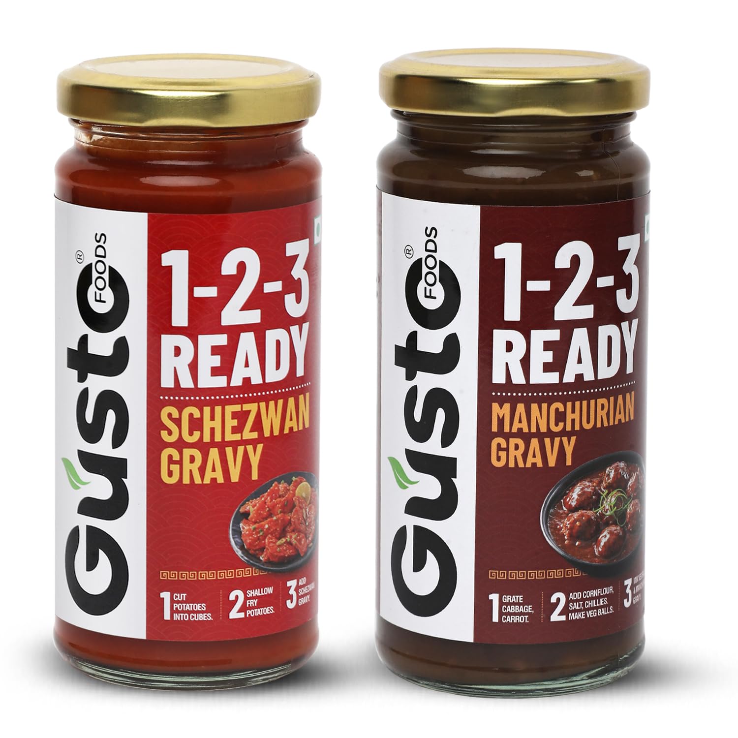 Gusto Foods Ready to Cook Schezwan Gravy & Manchurian Gravy Combo - 500gm | Indo-Chinese Gravy | Each Bottle Contains 250 gm | Resturant like Chinese at Home | Ready to Cook in 3 Easy Steps (B0C7RP31V4) Amazon Price History, Amazon Price Tracker