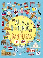 Atlas do mundo com bandeiras