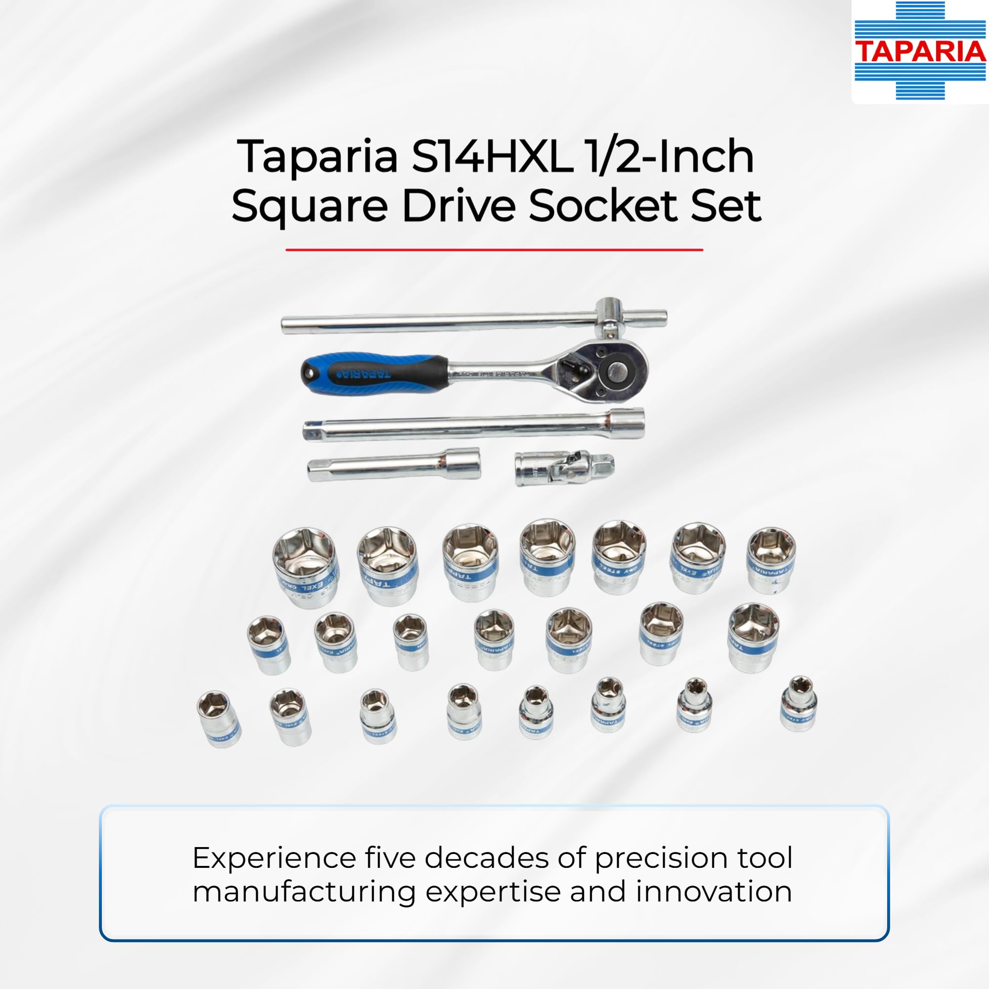 Taparia S14HXL 1/2-Inch Square Drive Socket Set Hand Tools for Professionals (Pack of 1)