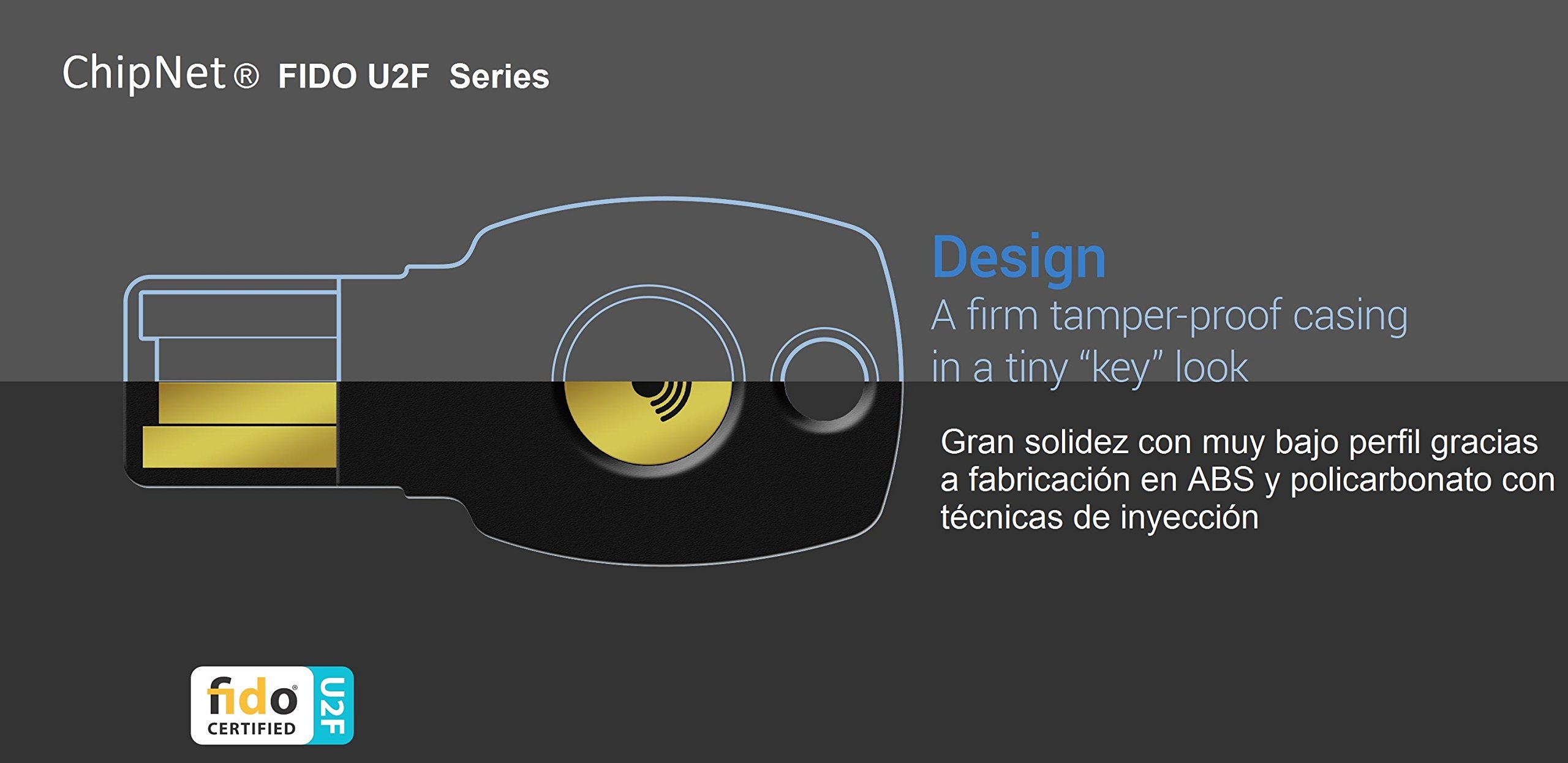 USB security key FIDO2 certified - Llave de Seguridad MultiFactor USB FIDO2+U2F * Empresa Española Soporte Posventa con asistencia personal.