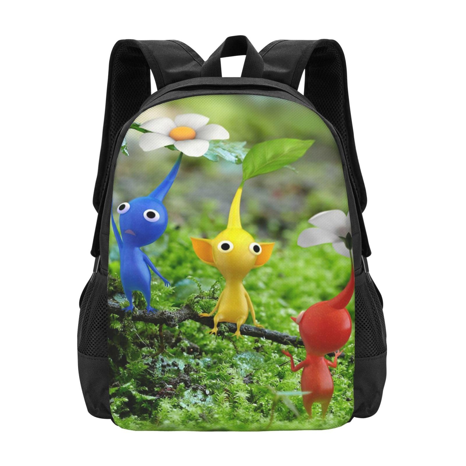RACEK Pik-min Backpack Cartoon Laptop Backpacks Travel Daypack Adjustable Straps Bags For Women Men