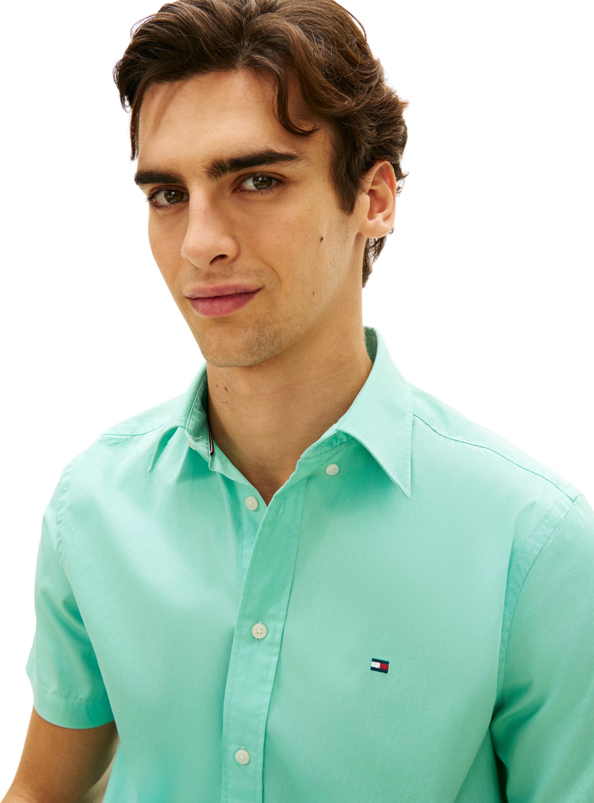 Tommy Hilfiger Herren Flex Poplin Solid S/S Shirt Mw0mw42630 S/S Shirt (1er Pack)