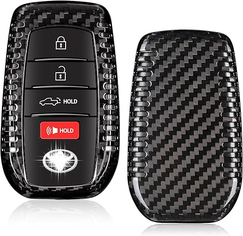 Funda para llavero Toyota Tundra, funda de fibra de carbono real para Toyota Tundra accesorios 2022 -2023, para accesorios Toyota Sequoia 2023-2024,
