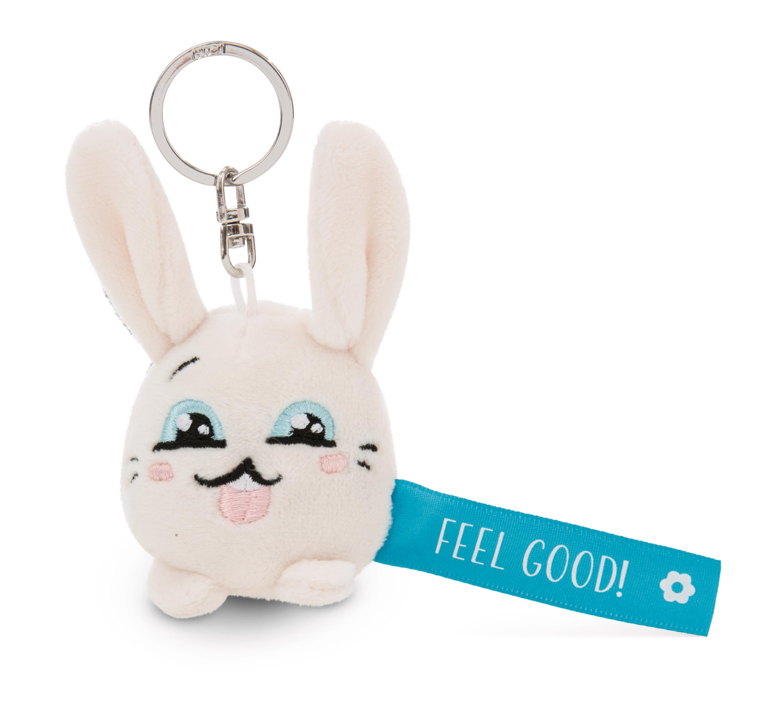 NICI Keyholder rabbit Feel Good! 5cm - white - A loyal companion for backpacks or bags, keychain for key rings & key holders for all ages | 62046